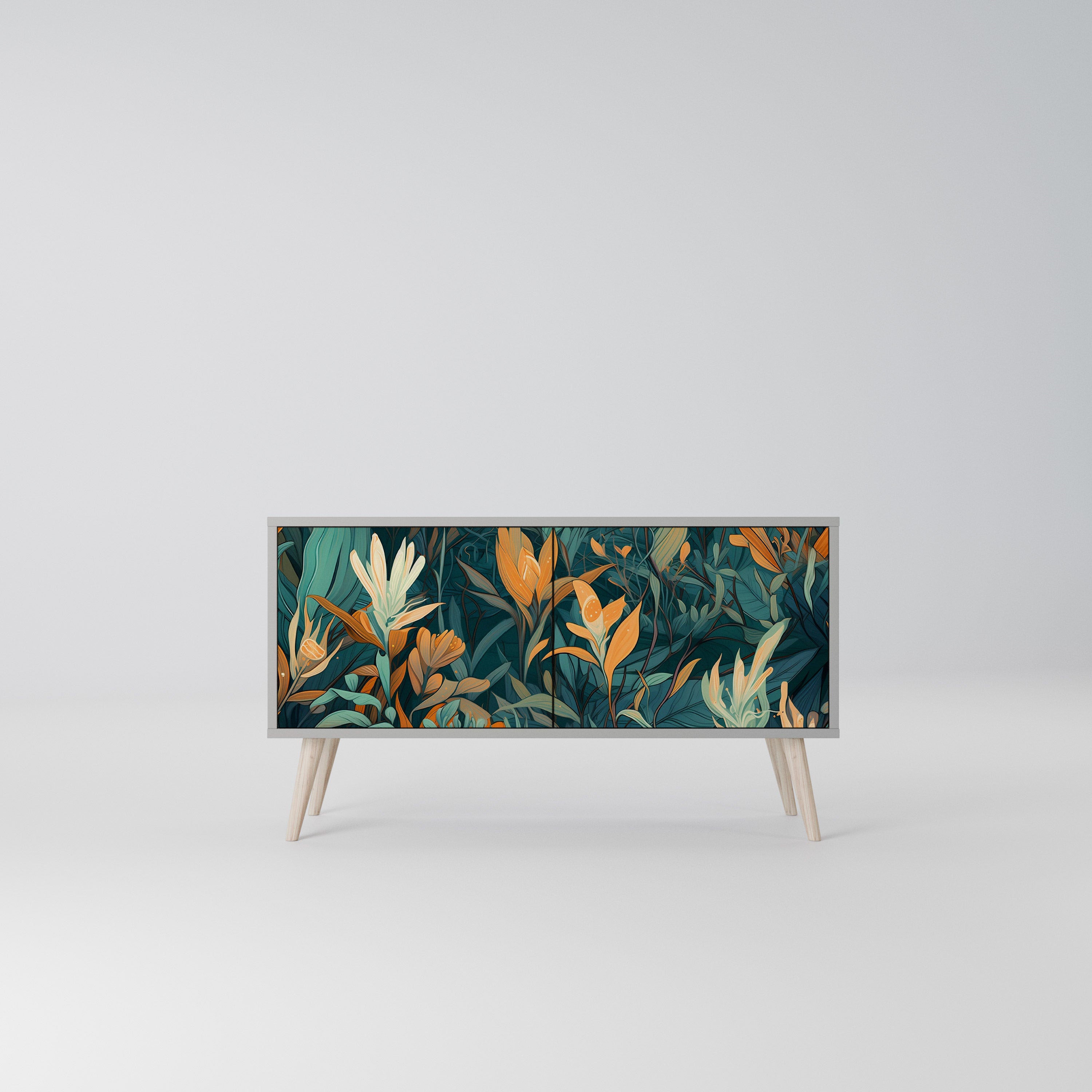 FLORAL SERENITY Kompaktowa szafka RTV 2-drzwiowa