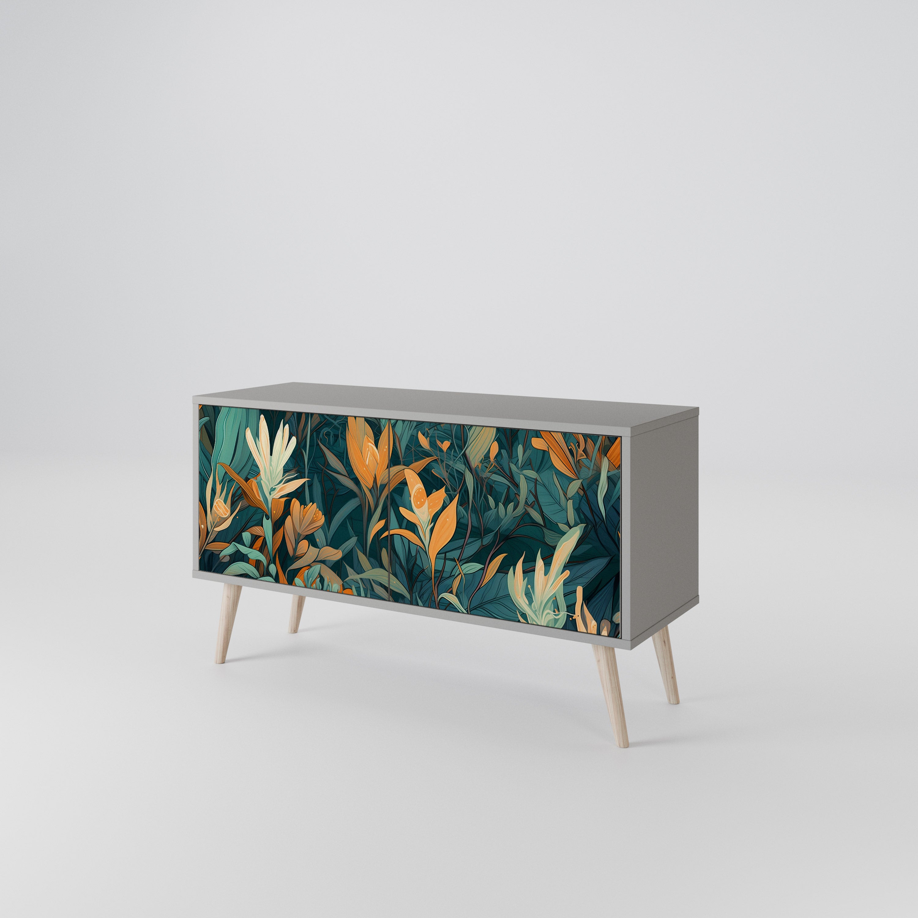 FLORAL SERENITY Kompaktowa szafka RTV 2-drzwiowa