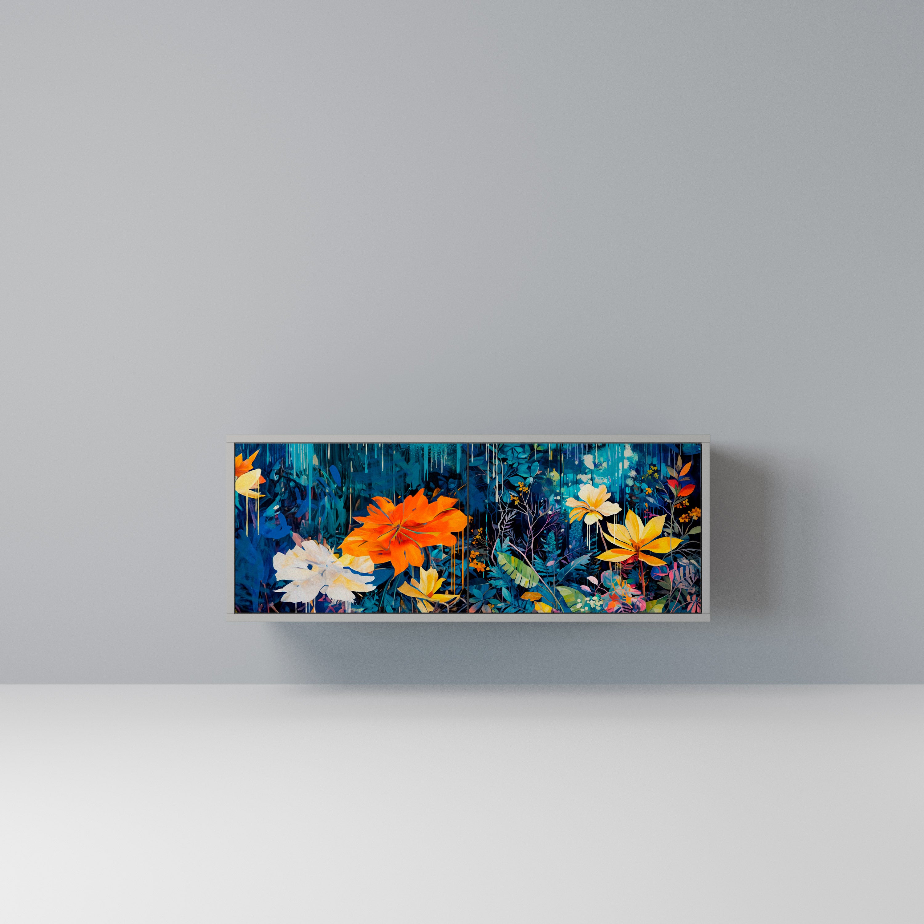 MIDNIGHT BLOSSOM Kompaktowa szafka RTV 2-drzwiowa