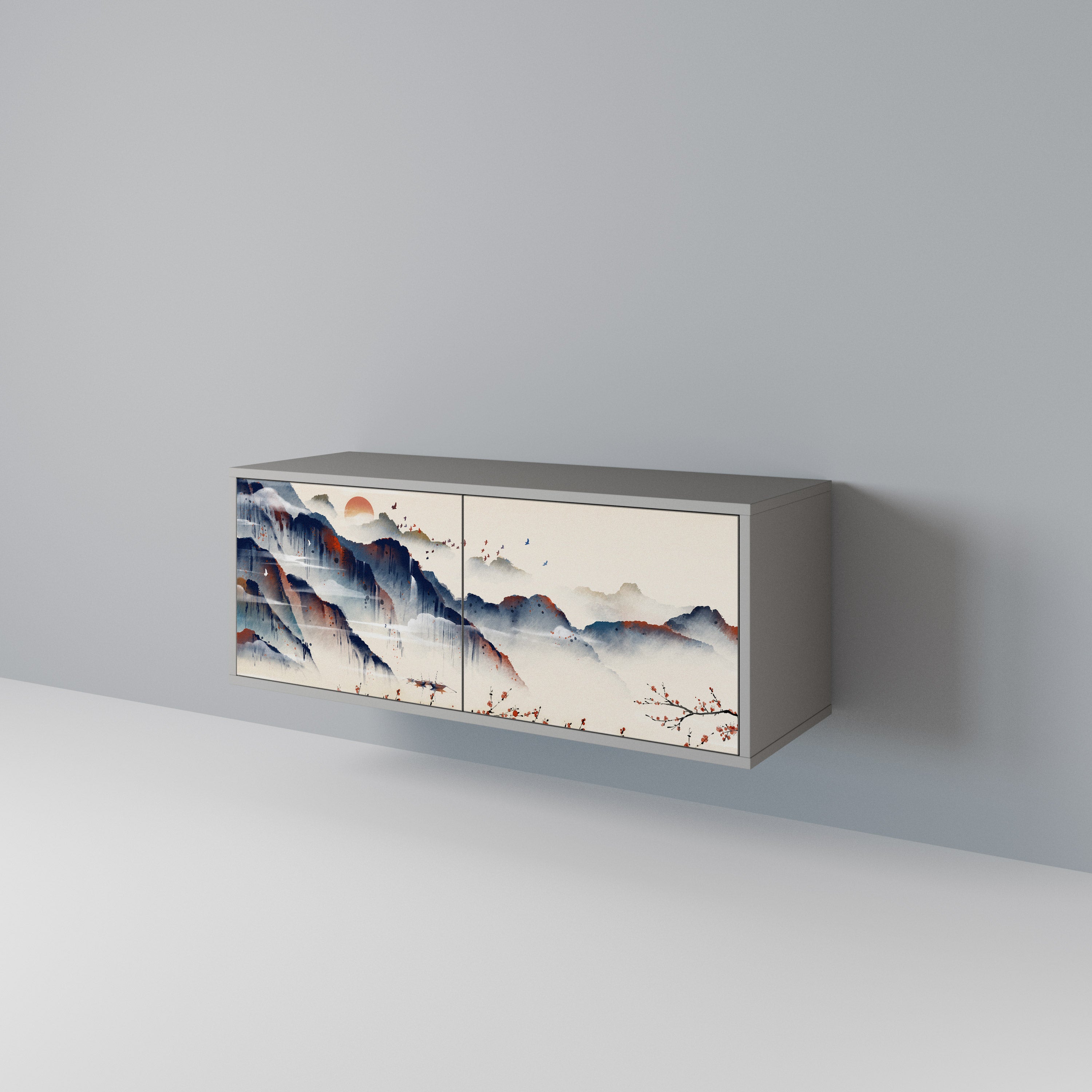 JAPANESE LANDSCAPE Kompaktowa szafka RTV 2-drzwiowa