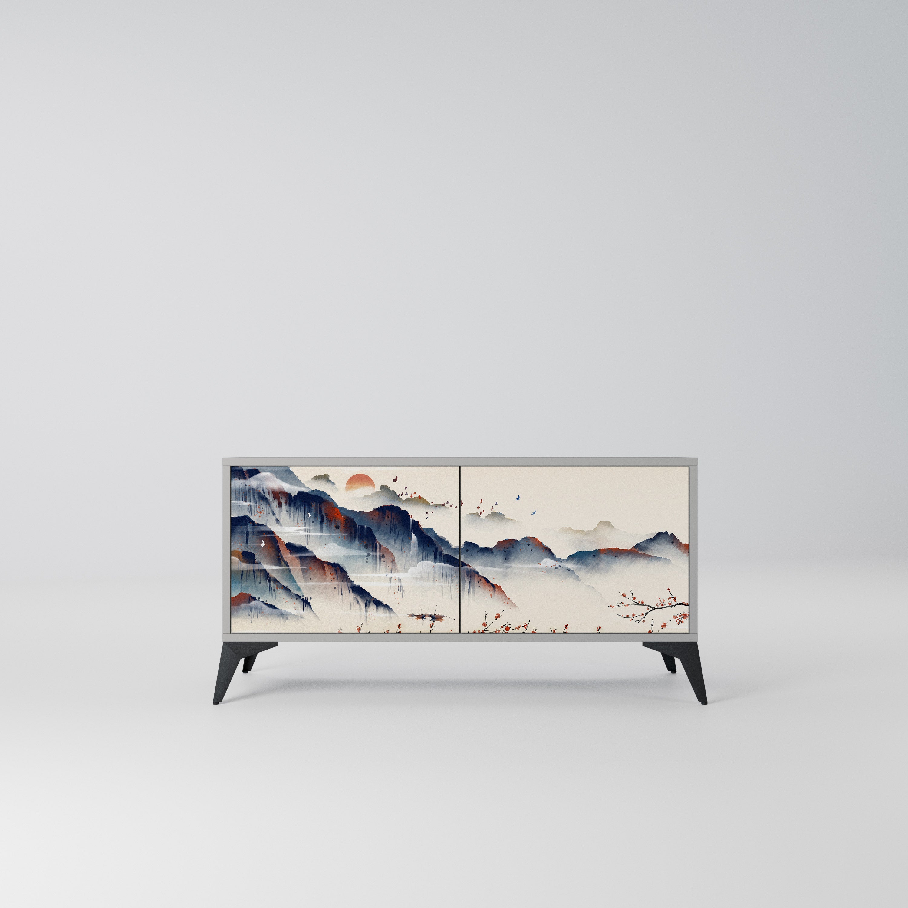 JAPANESE LANDSCAPE Kompaktowa szafka RTV 2-drzwiowa