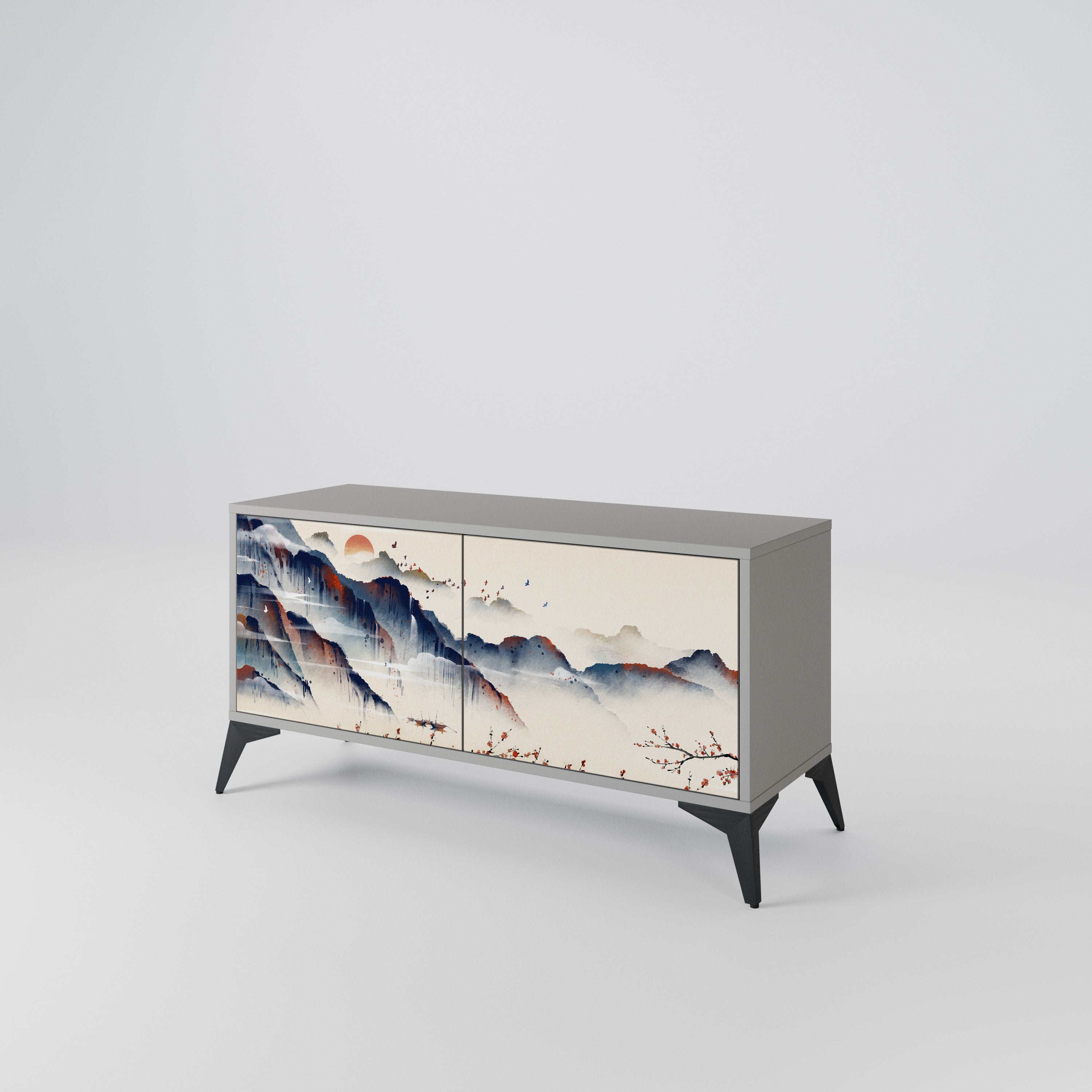 JAPANESE LANDSCAPE Kompaktowa szafka RTV 2-drzwiowa