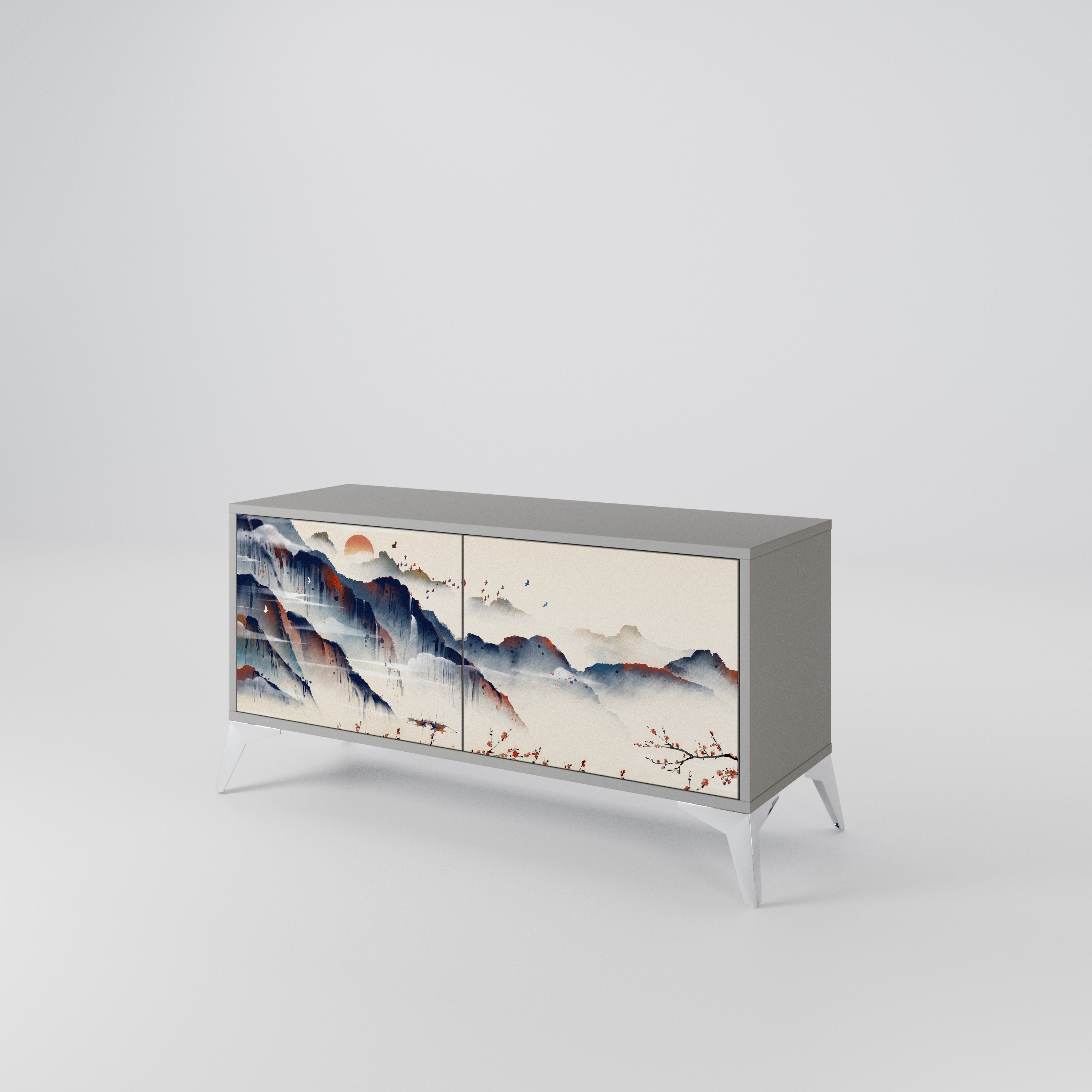 JAPANESE LANDSCAPE Kompaktowa szafka RTV 2-drzwiowa