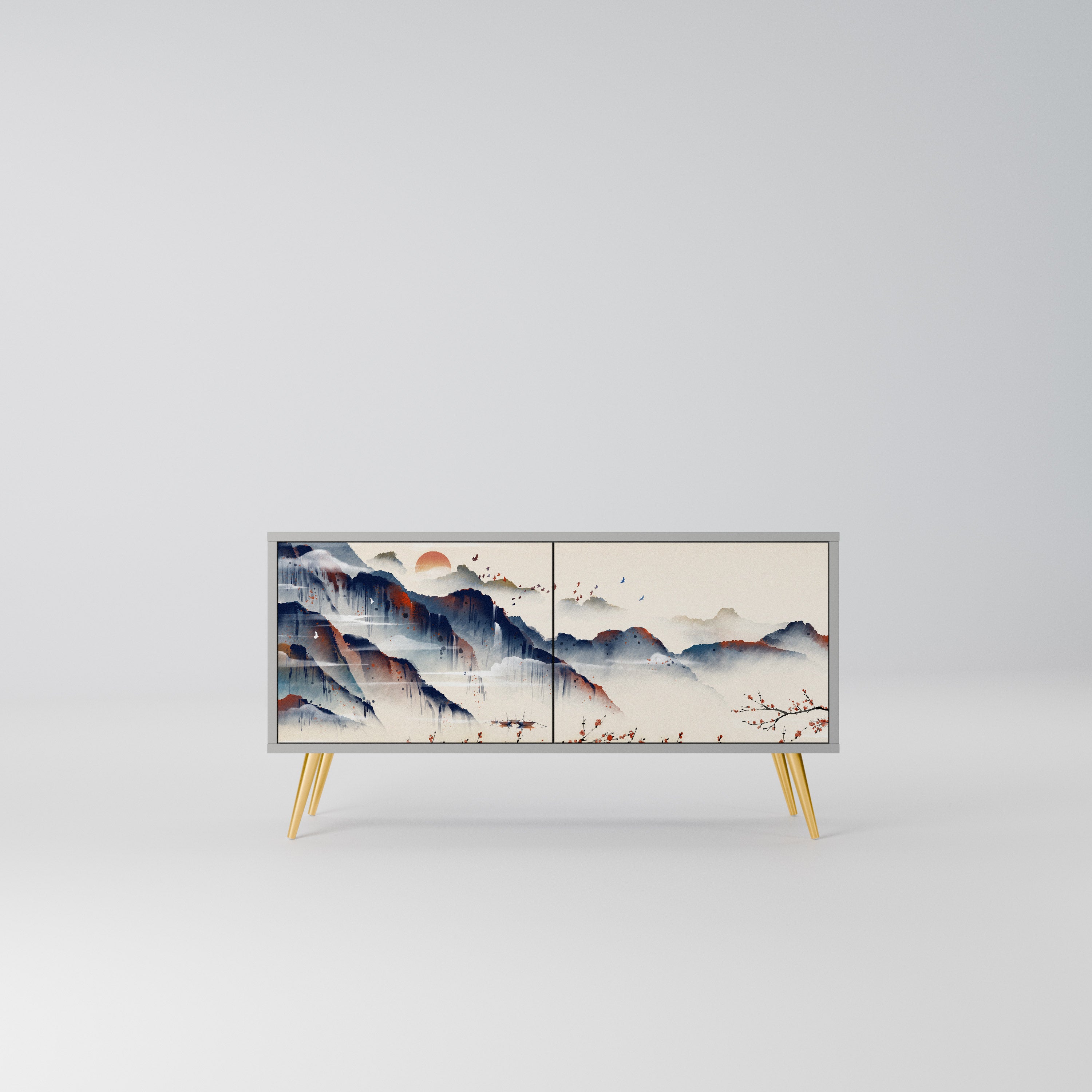JAPANESE LANDSCAPE Kompaktowa szafka RTV 2-drzwiowa