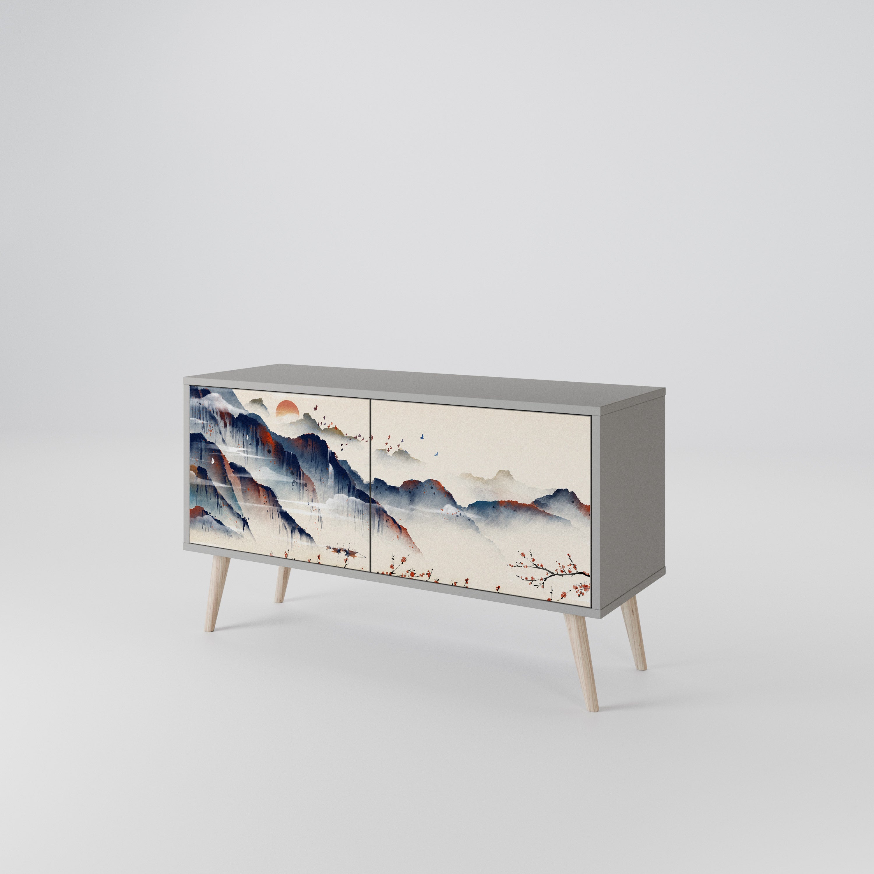 JAPANESE LANDSCAPE Kompaktowa szafka RTV 2-drzwiowa