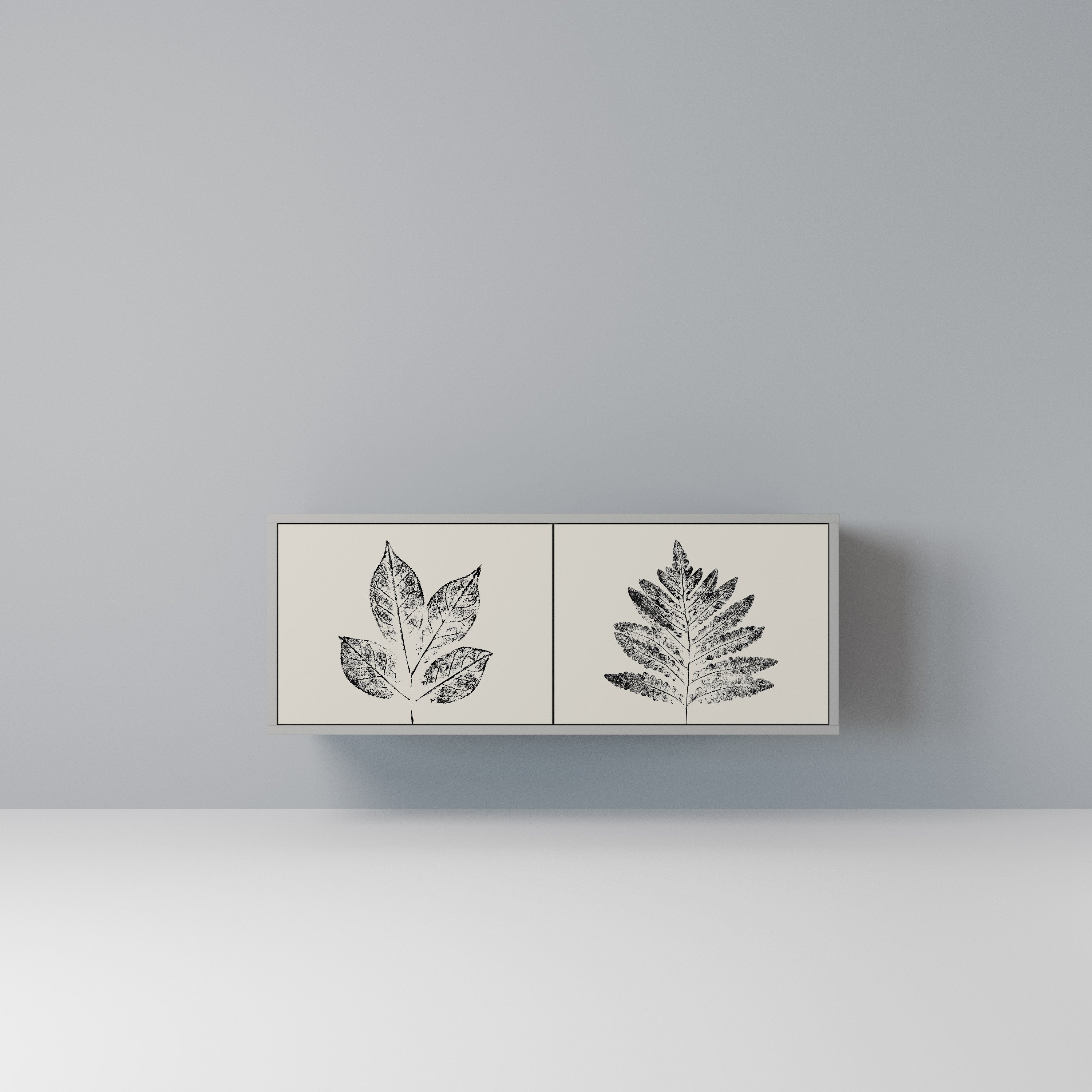 LEAFY STAMPS Kompaktowa szafka RTV 2-drzwiowa