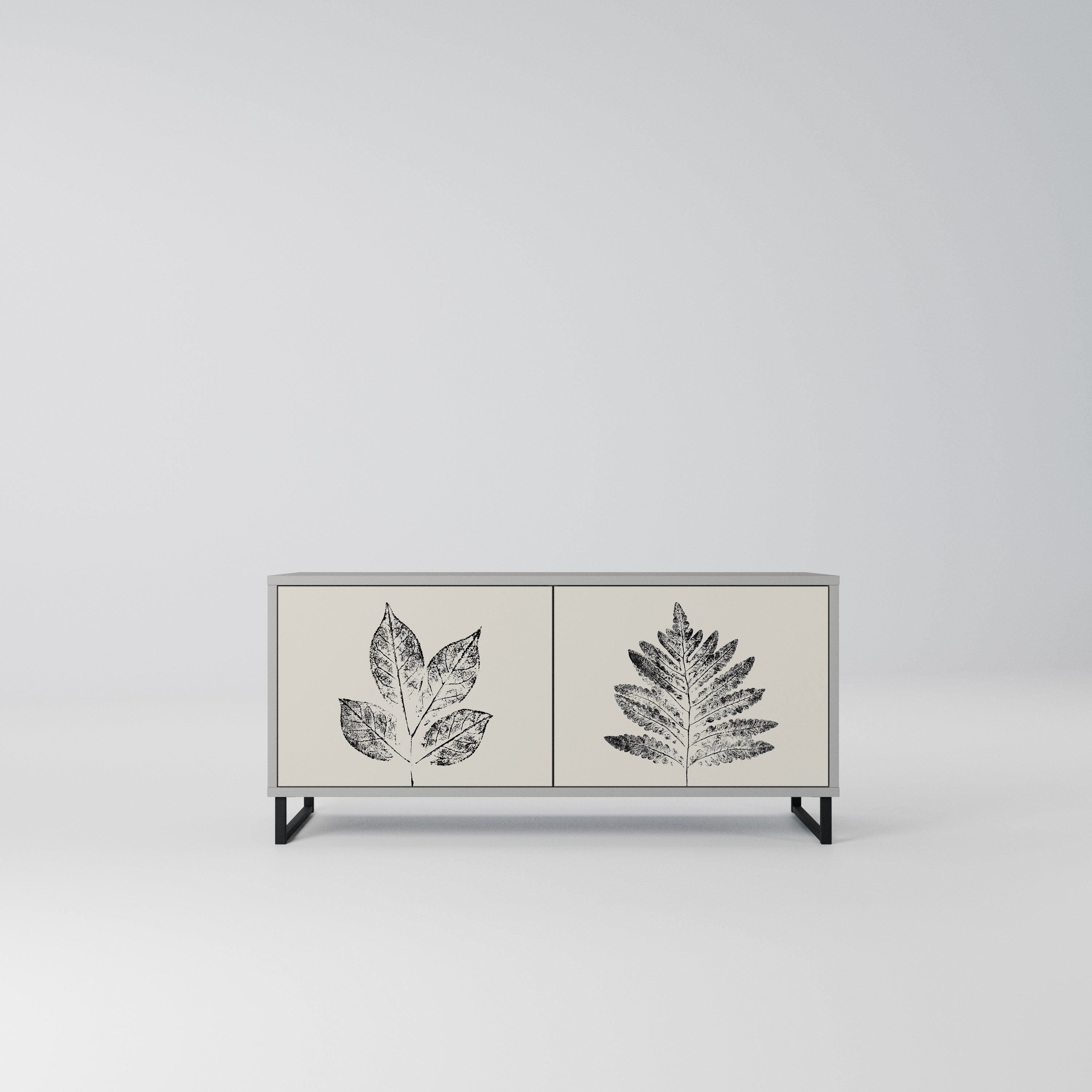 LEAFY STAMPS Kompaktowa szafka RTV 2-drzwiowa