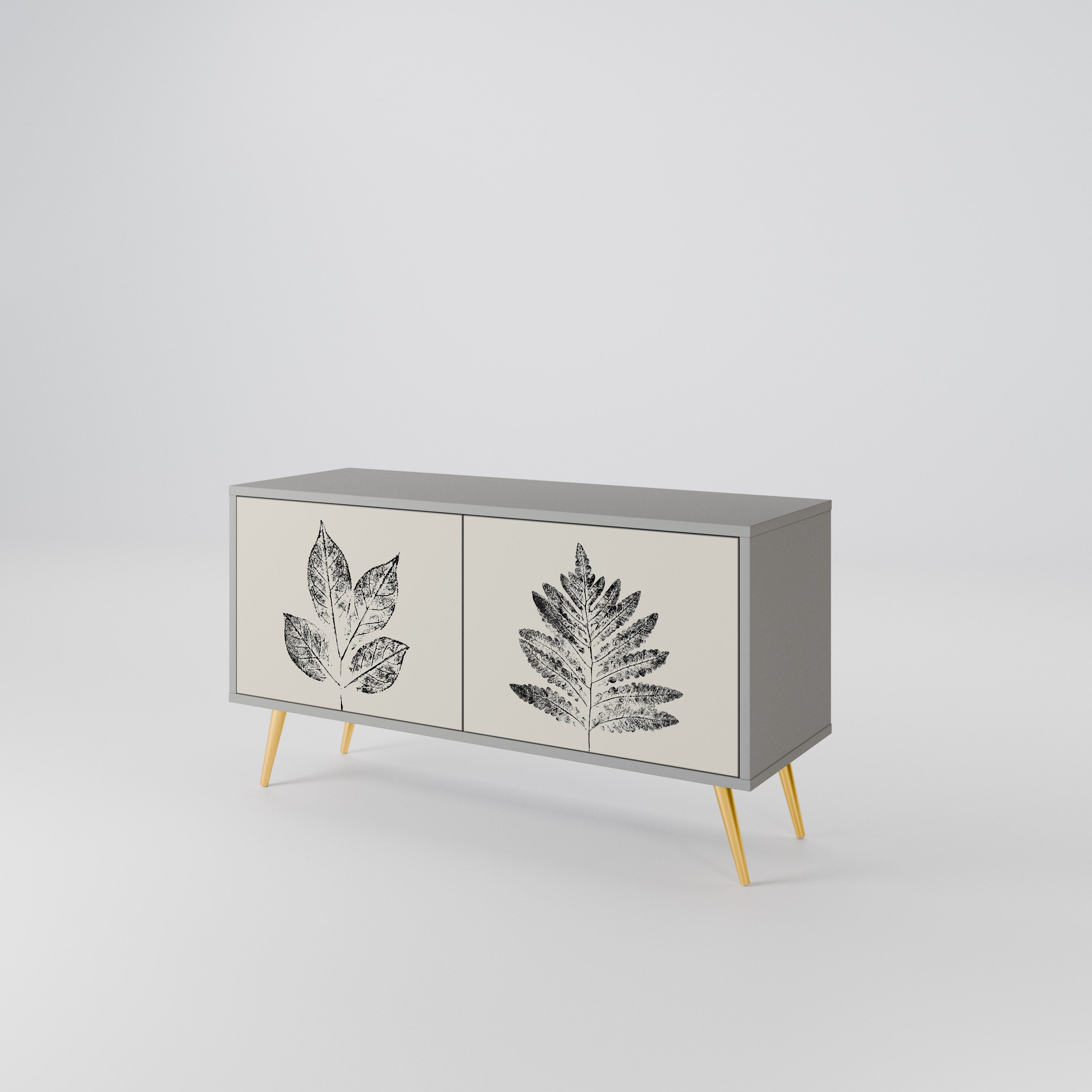 LEAFY STAMPS Kompaktowa szafka RTV 2-drzwiowa