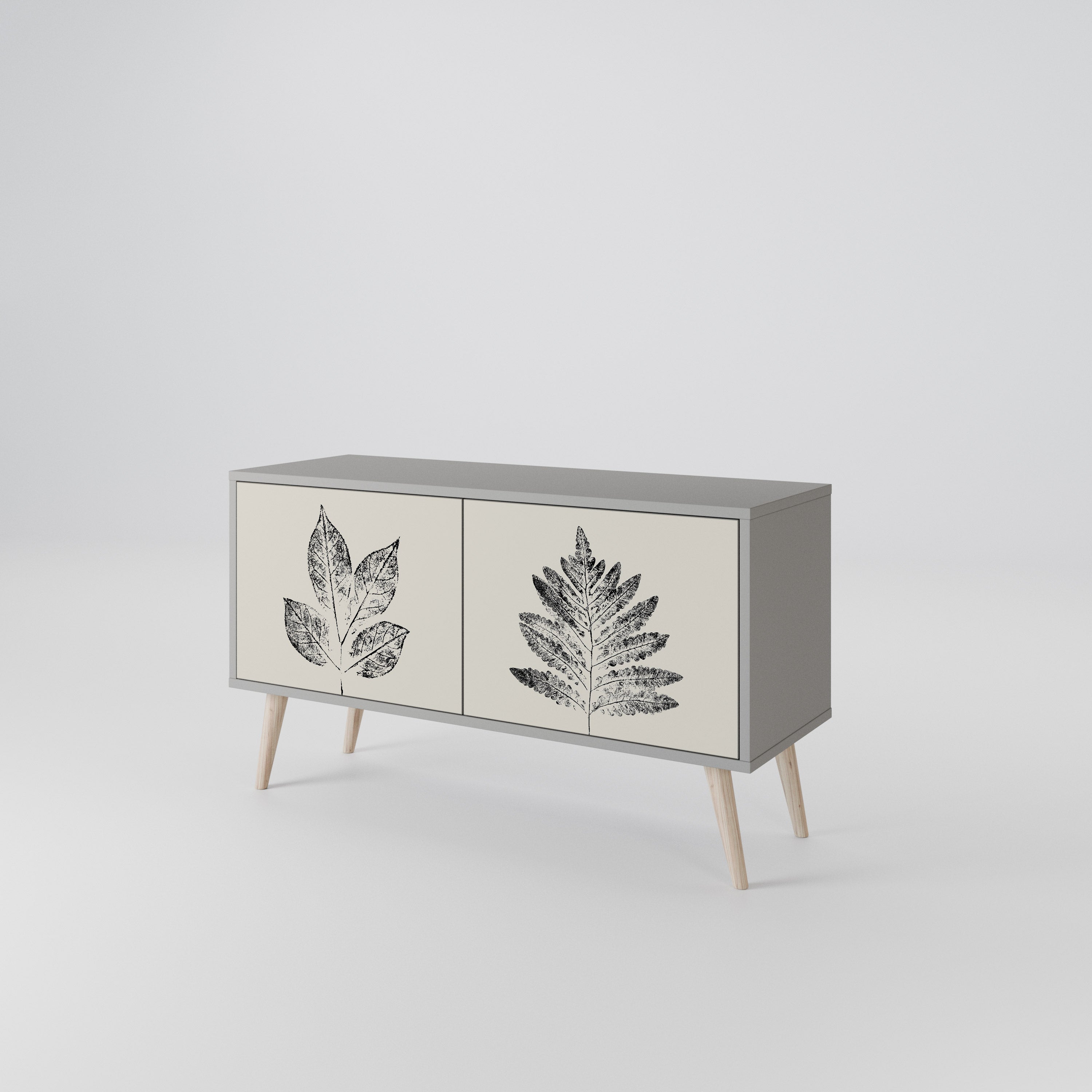 LEAFY STAMPS Kompaktowa szafka RTV 2-drzwiowa