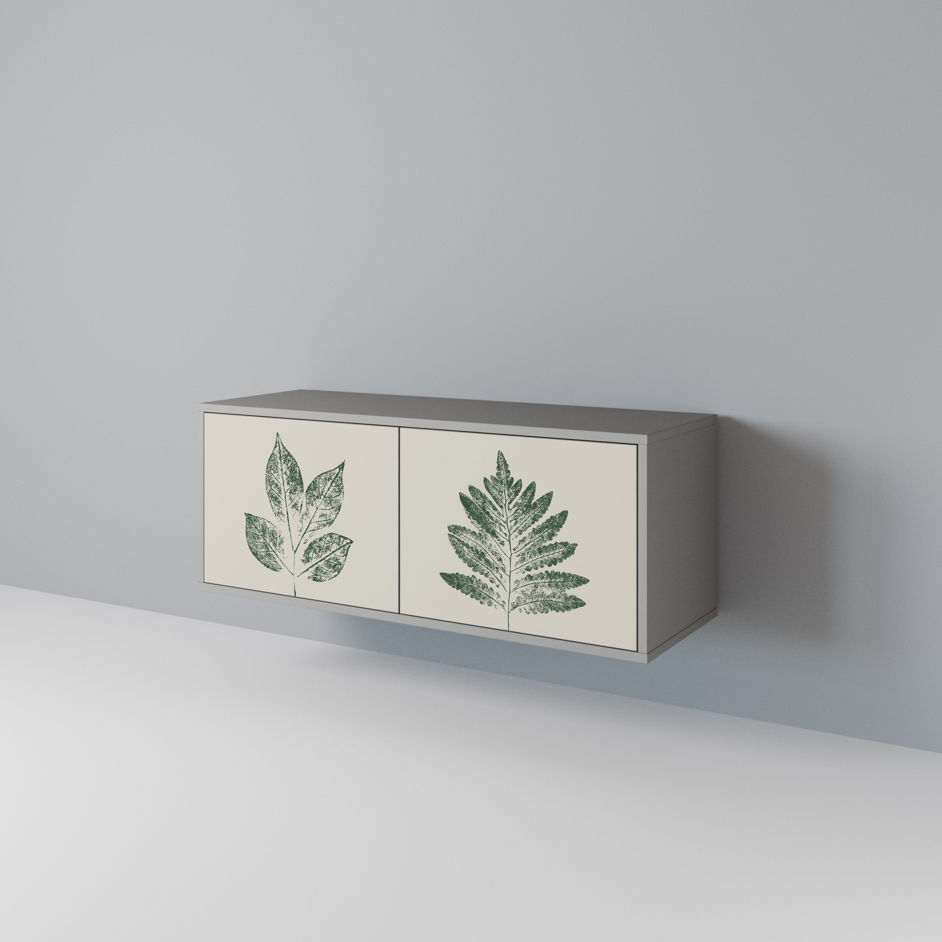 GREEN LEAFY STAMPS Kompaktowa szafka RTV 2-drzwiowa