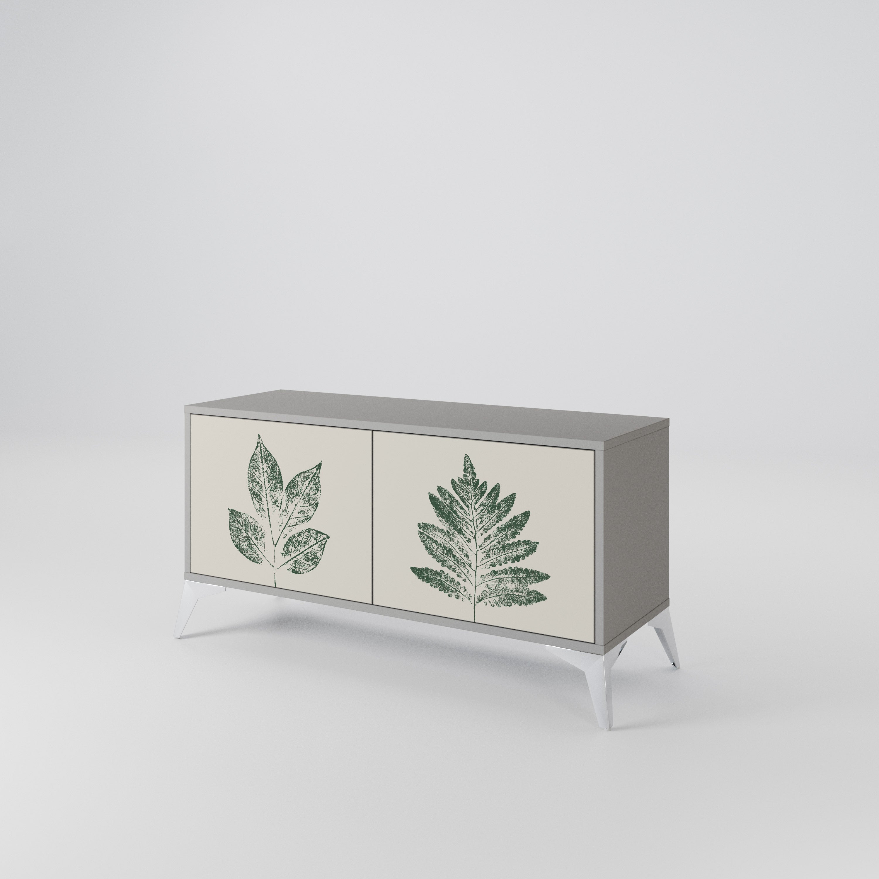 GREEN LEAFY STAMPS Kompaktowa szafka RTV 2-drzwiowa