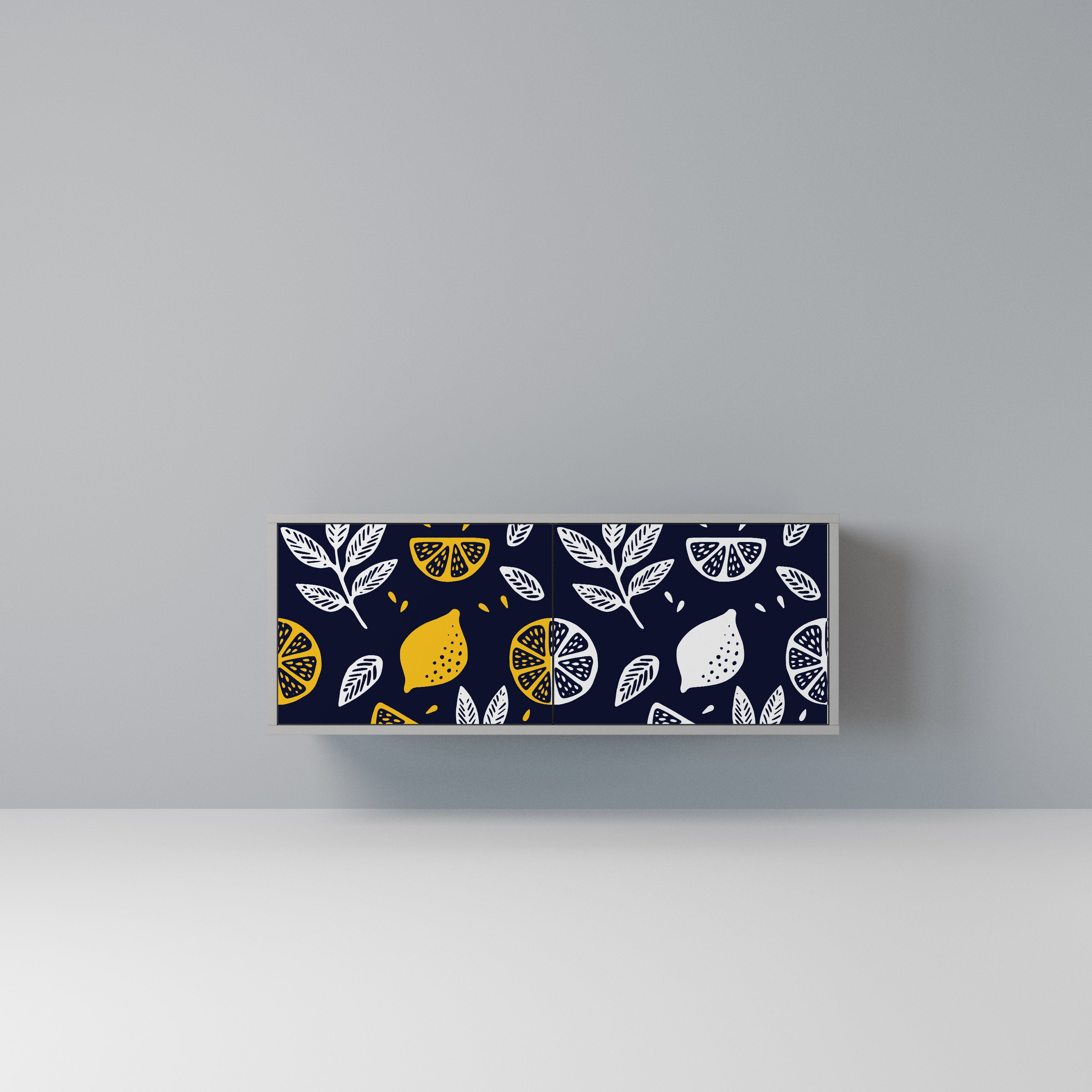 CITRUS BLACK AND WHITE Kompaktowa szafka RTV 2-drzwiowa