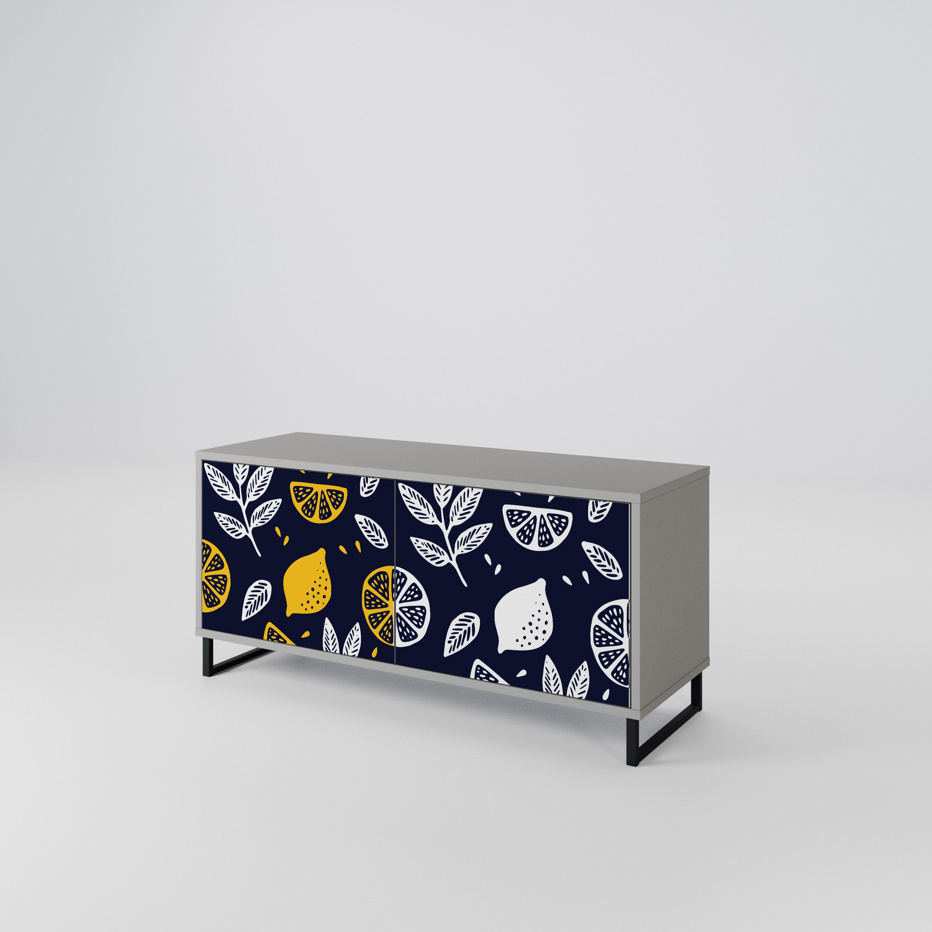 CITRUS BLACK AND WHITE Kompaktowa szafka RTV 2-drzwiowa