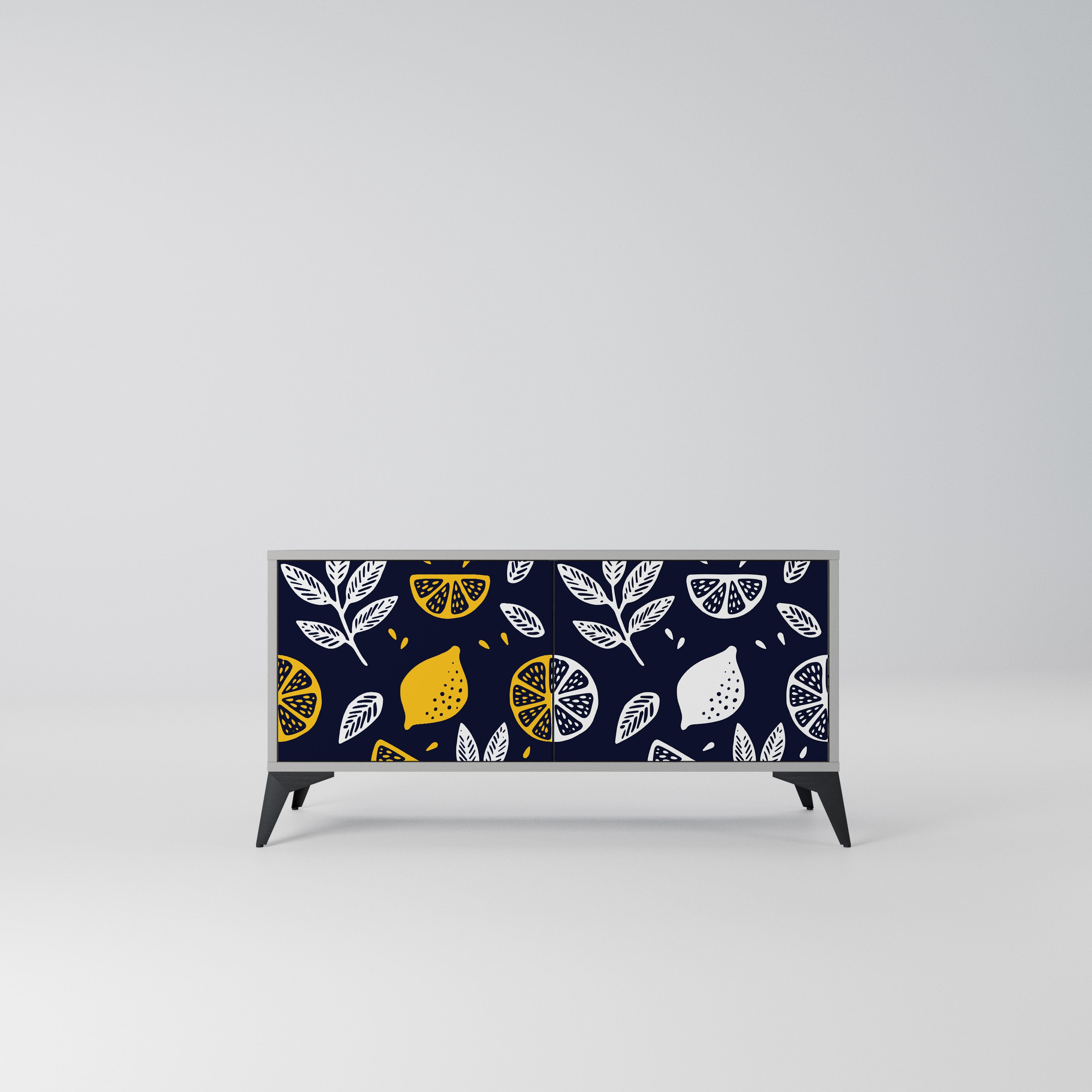 CITRUS BLACK AND WHITE Kompaktowa szafka RTV 2-drzwiowa