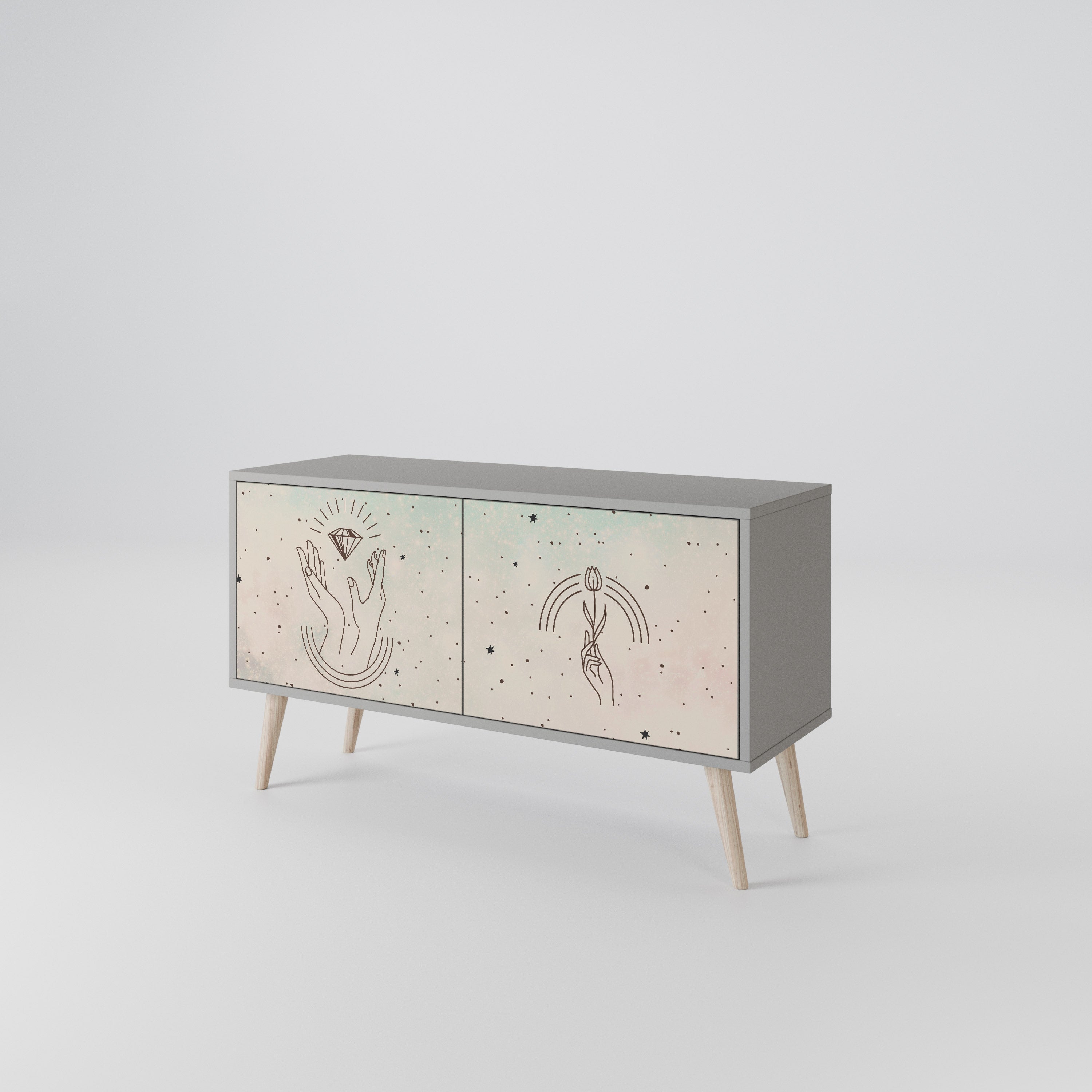 DELICATE BEAUTY Kompaktowa szafka RTV 2-drzwiowa