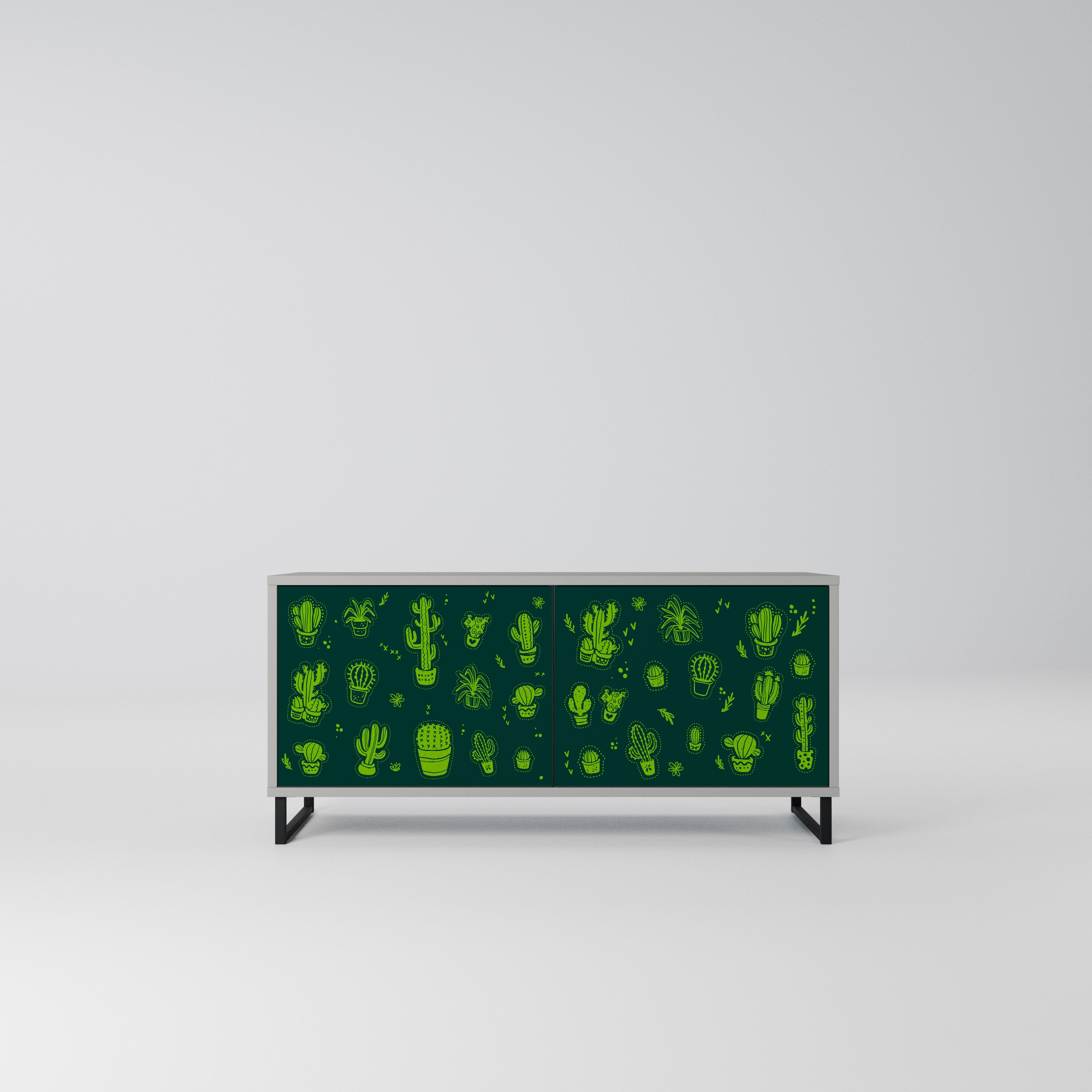 DESERT GREEN Kompaktowa szafka RTV 2-drzwiowa