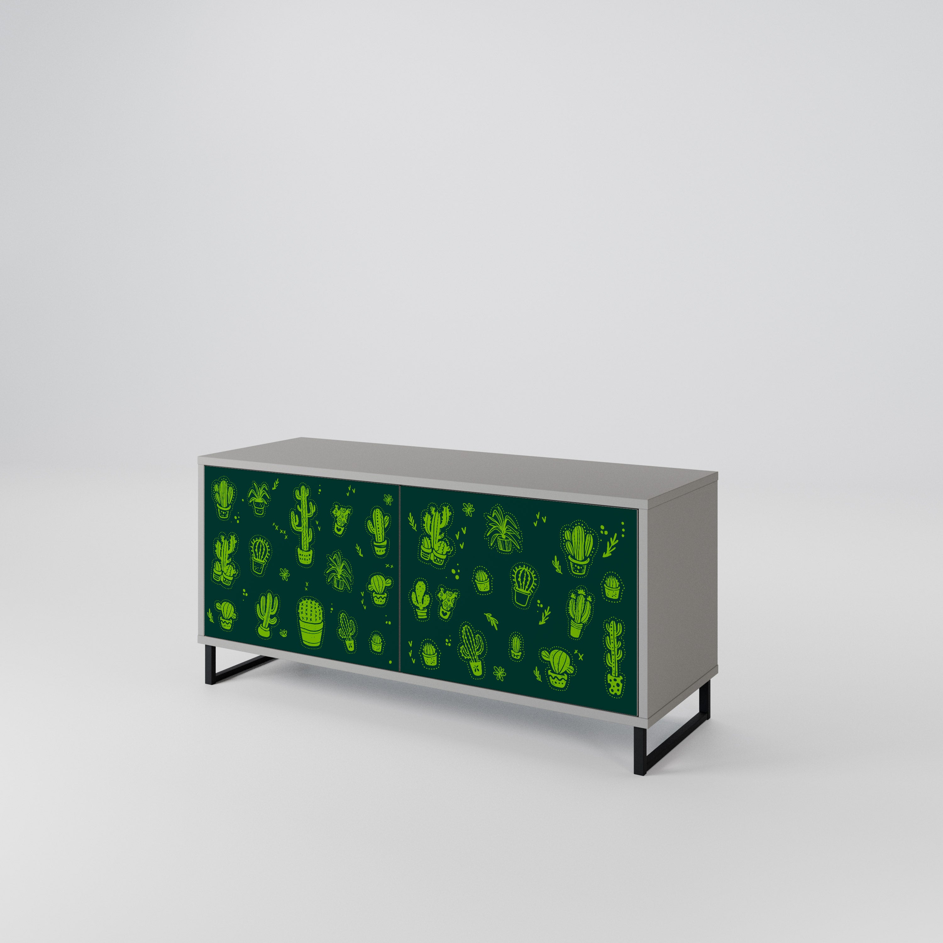 DESERT GREEN Kompaktowa szafka RTV 2-drzwiowa