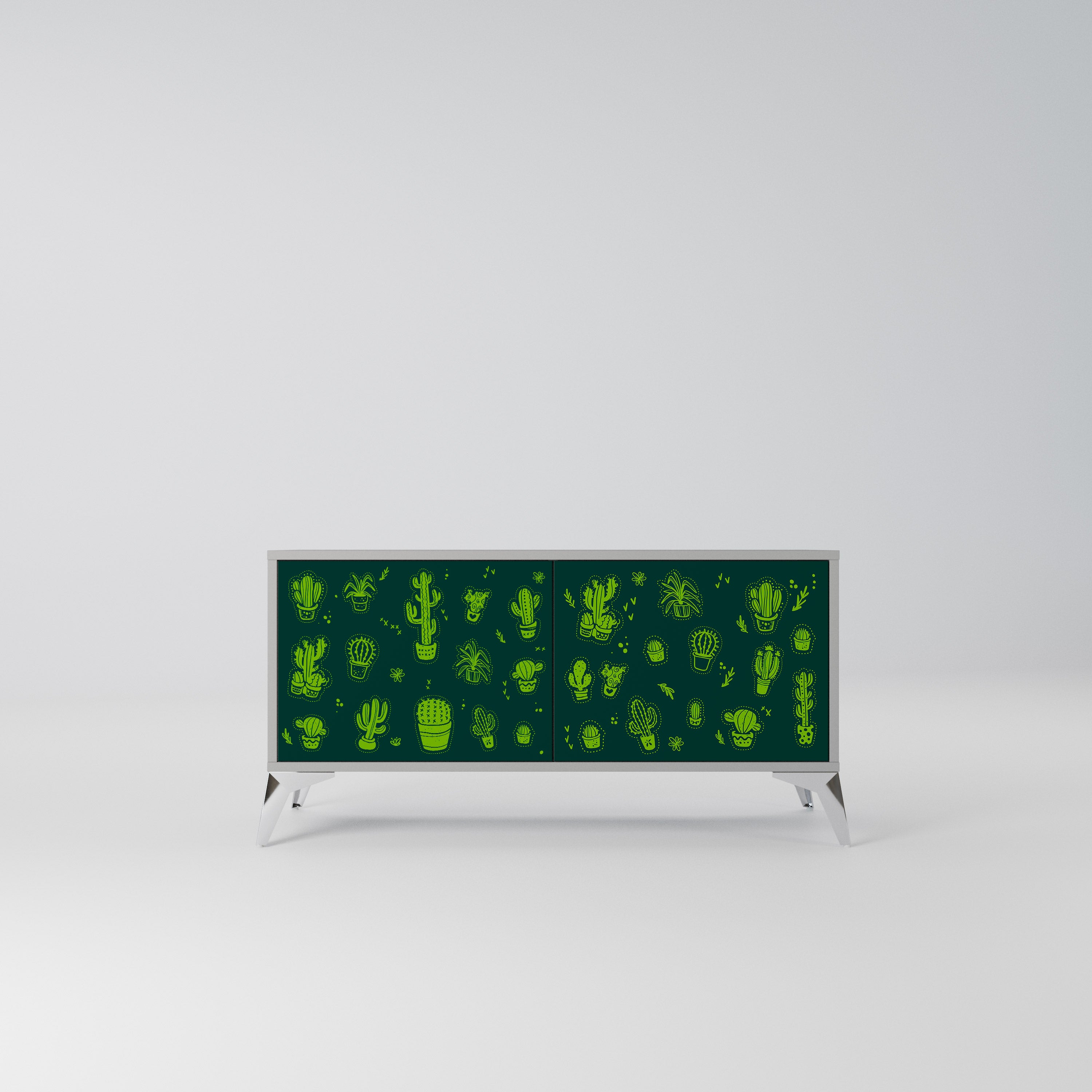 DESERT GREEN Kompaktowa szafka RTV 2-drzwiowa