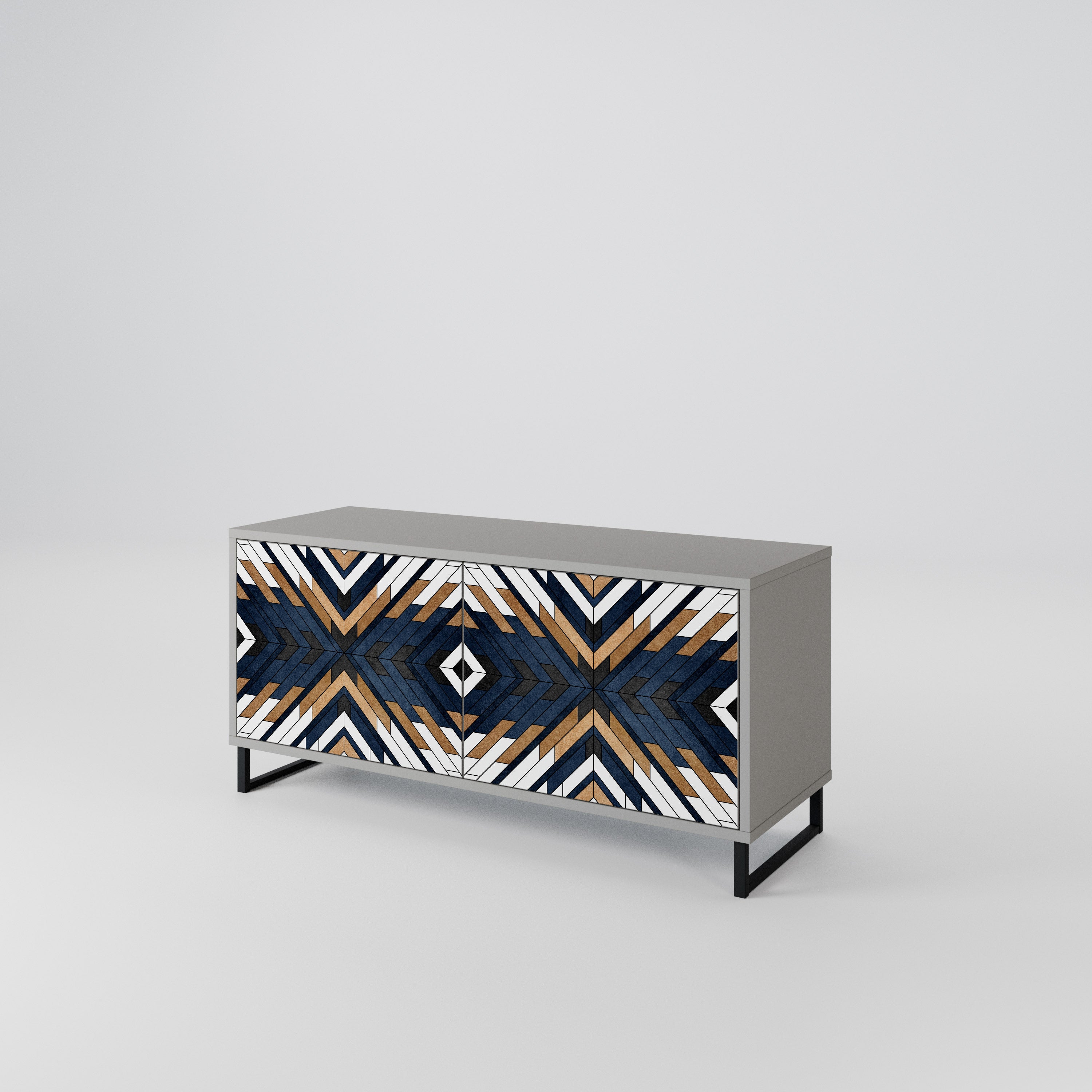 ARTFUL GEOMETRY Kompaktowa szafka RTV 2-drzwiowa