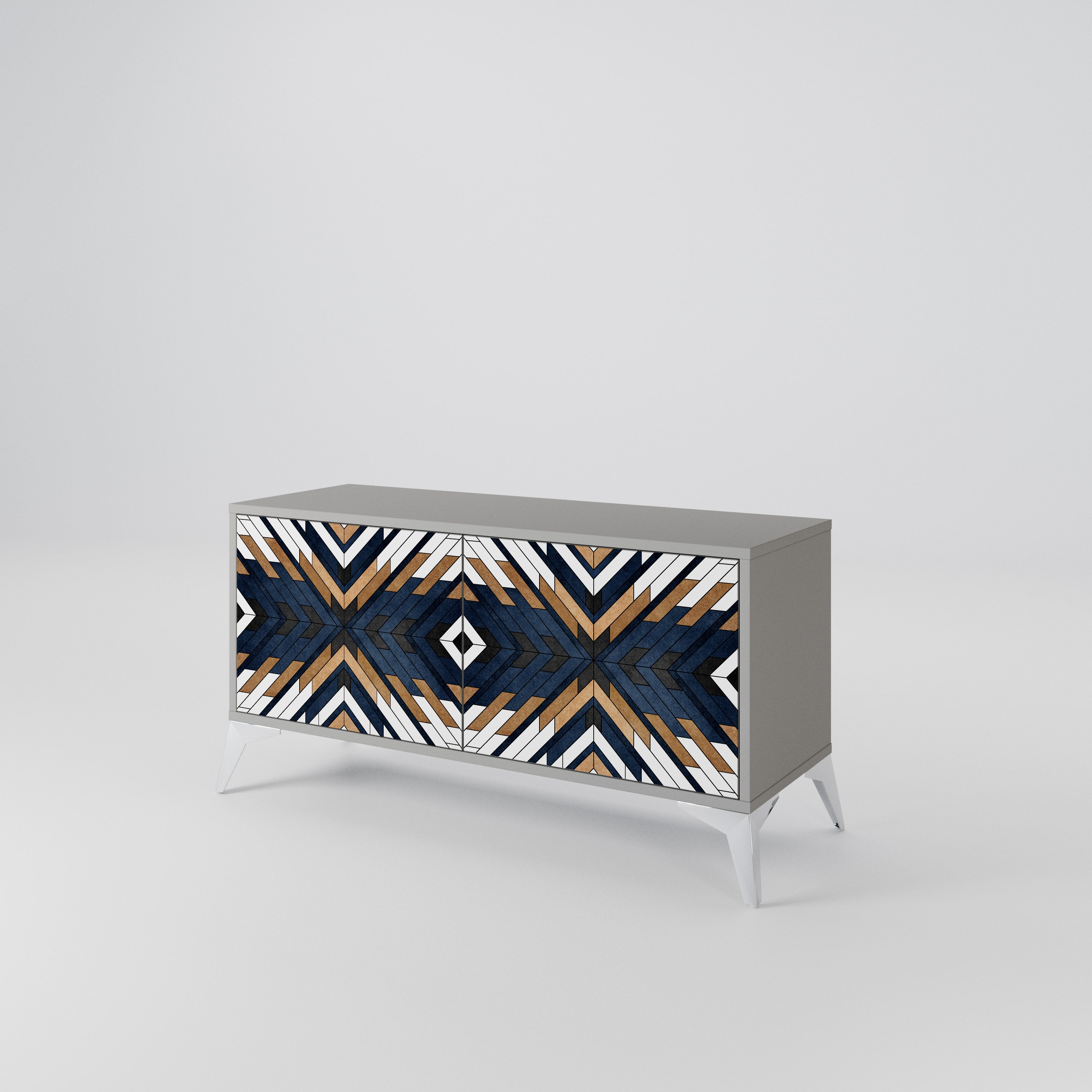ARTFUL GEOMETRY Kompaktowa szafka RTV 2-drzwiowa