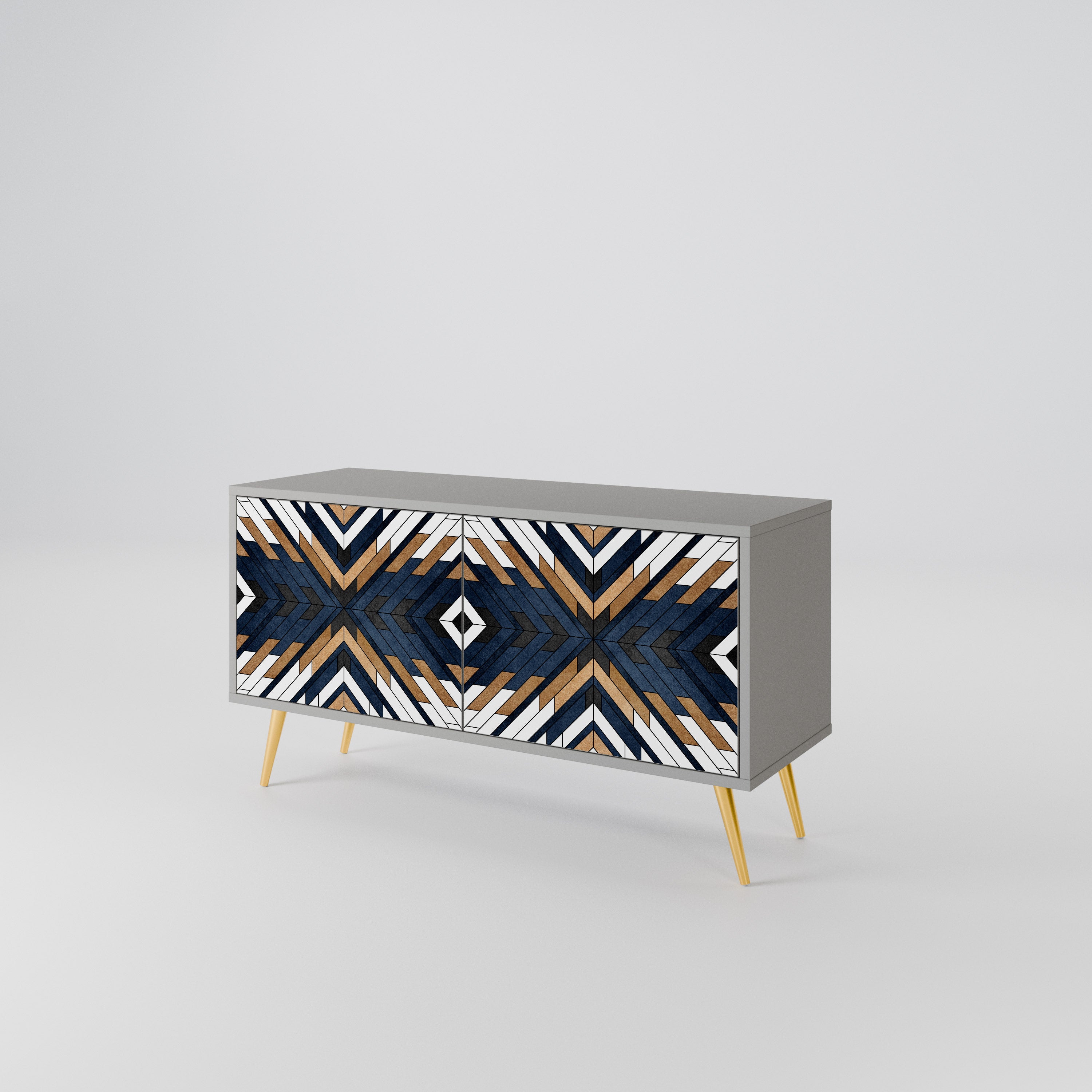 ARTFUL GEOMETRY Kompaktowa szafka RTV 2-drzwiowa