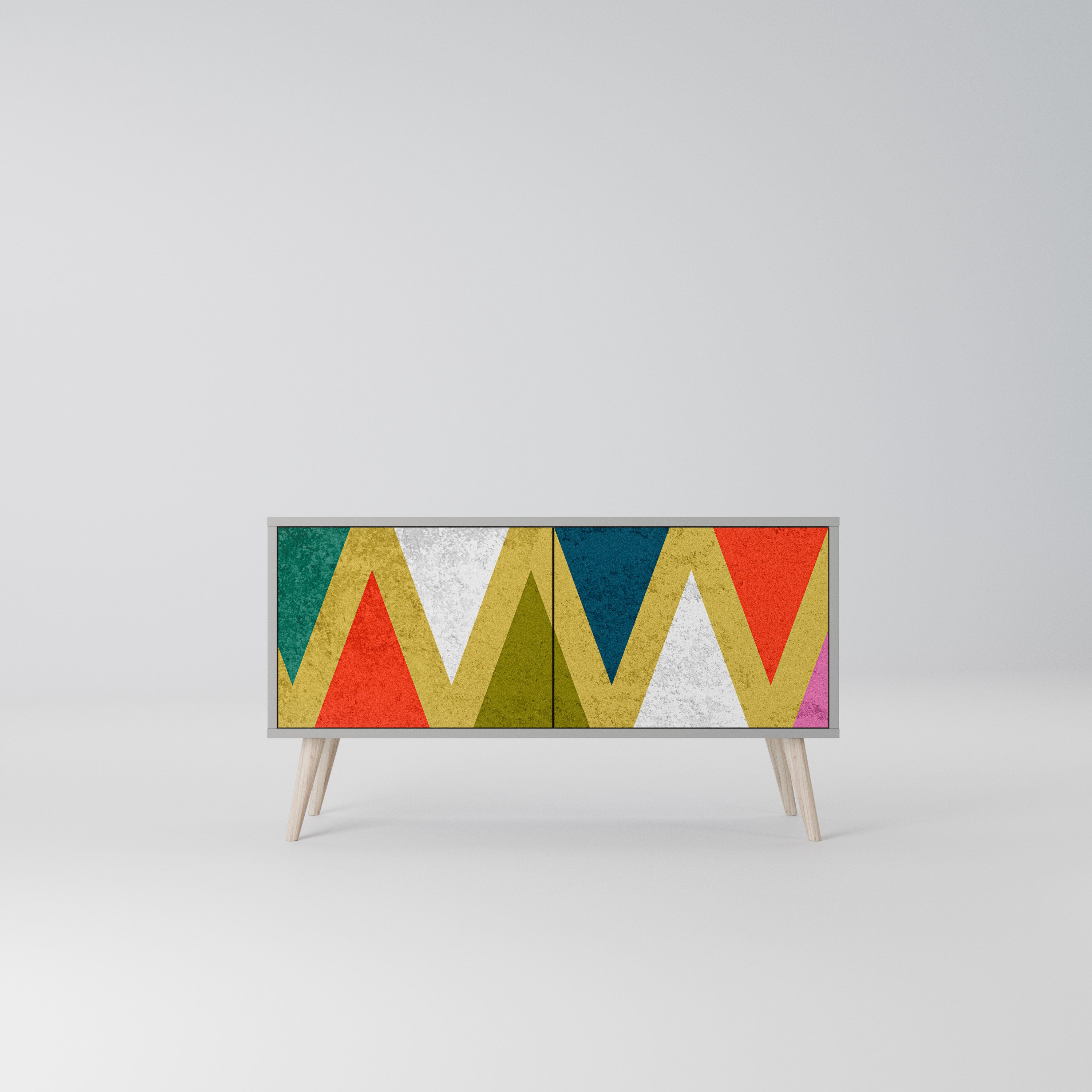 COLORFUL TRIANGLES Kompaktowa szafka RTV 2-drzwiowa
