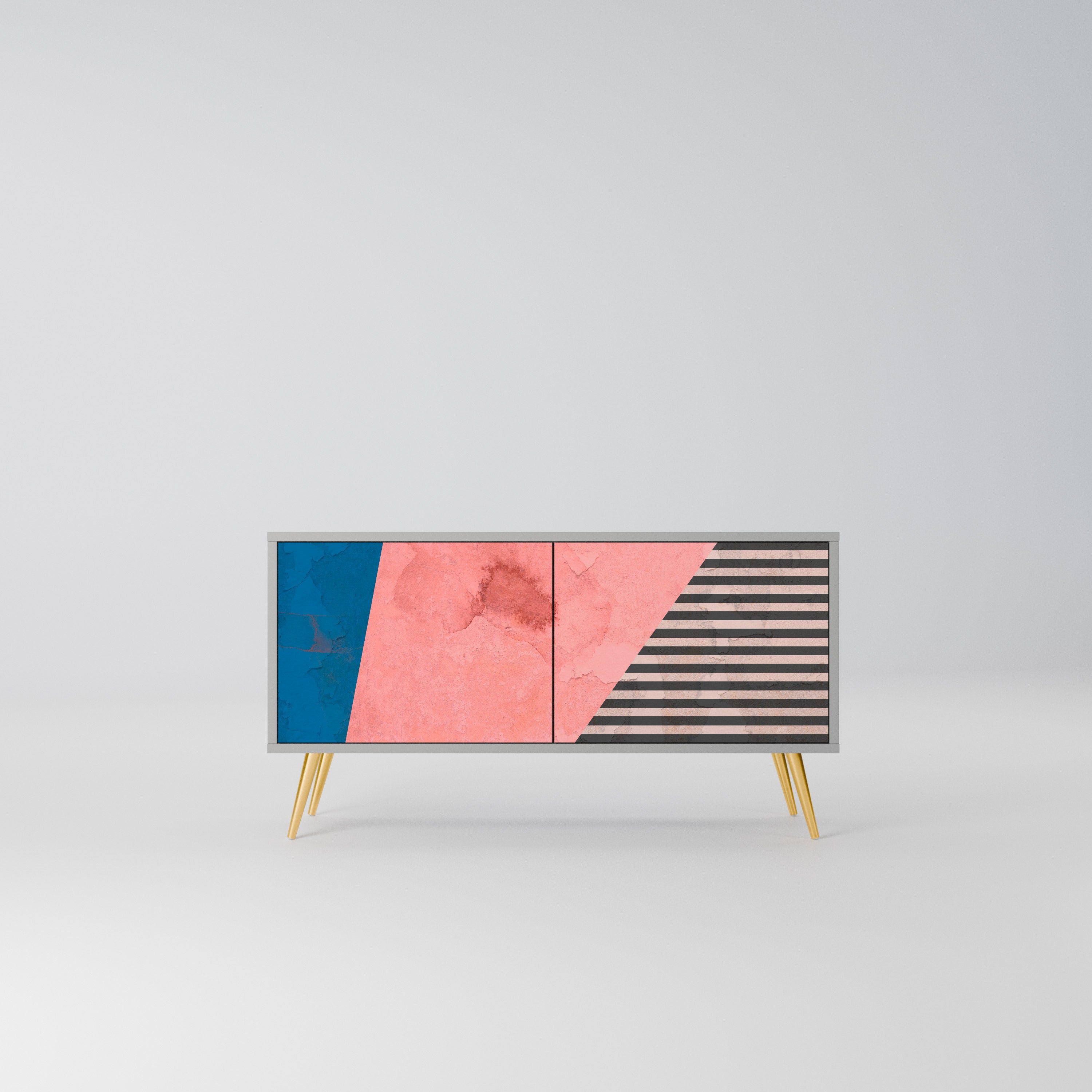 GLAMOROUS STRIPE Kompaktowa szafka RTV 2-drzwiowa
