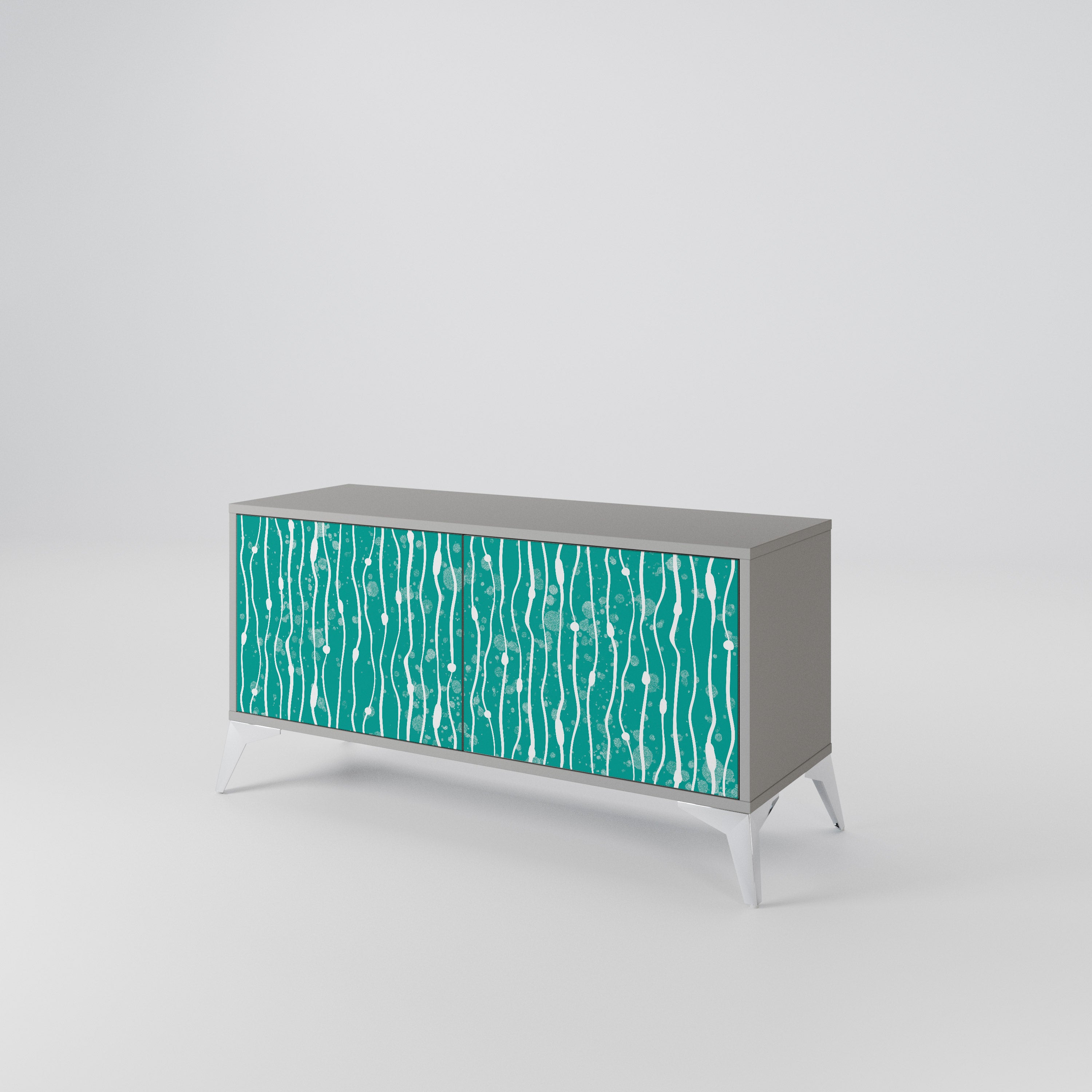 TURQUOISE RAIN Kompaktowa szafka RTV 2-drzwiowa