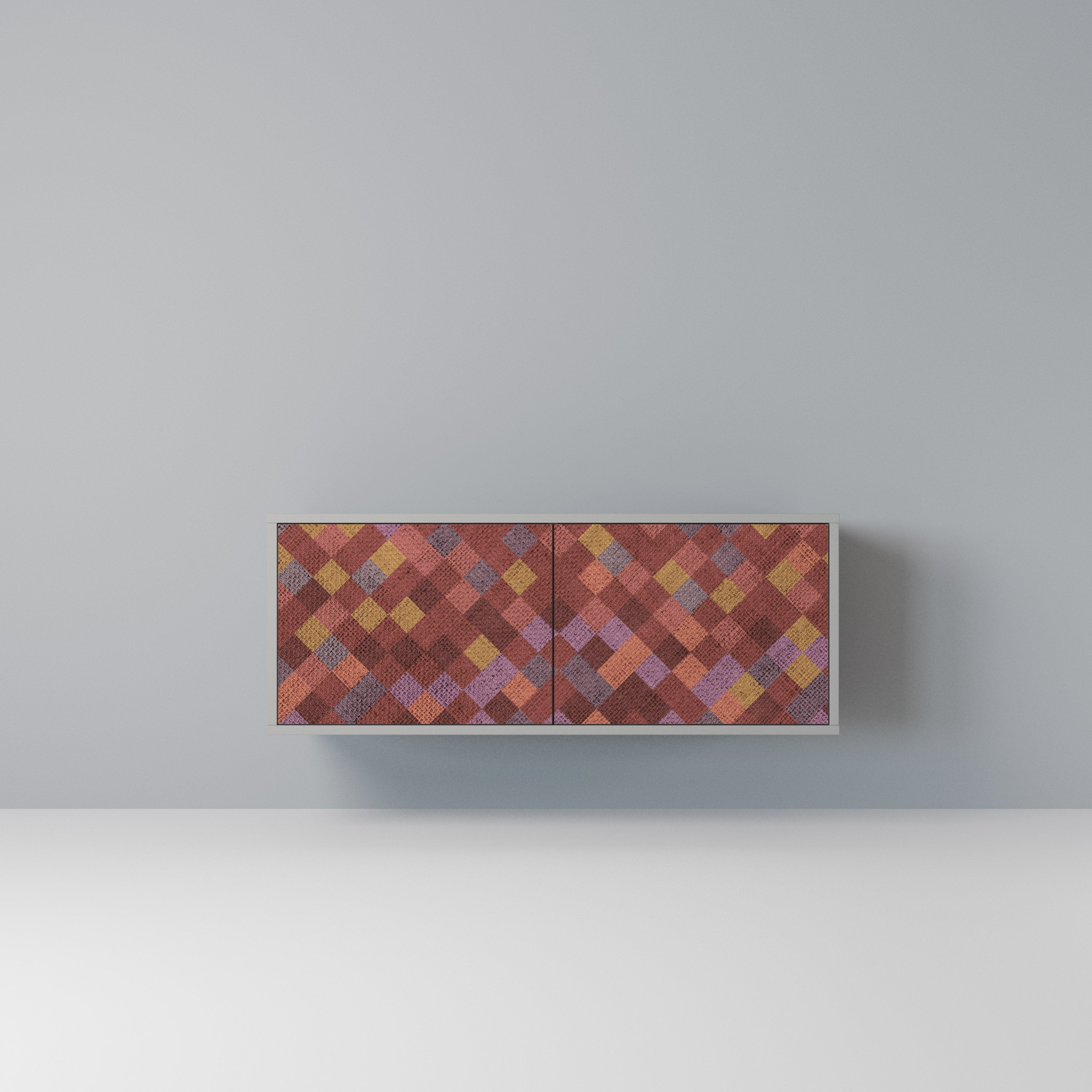 PAINTED SQUARES Kompaktowa szafka RTV 2-drzwiowa