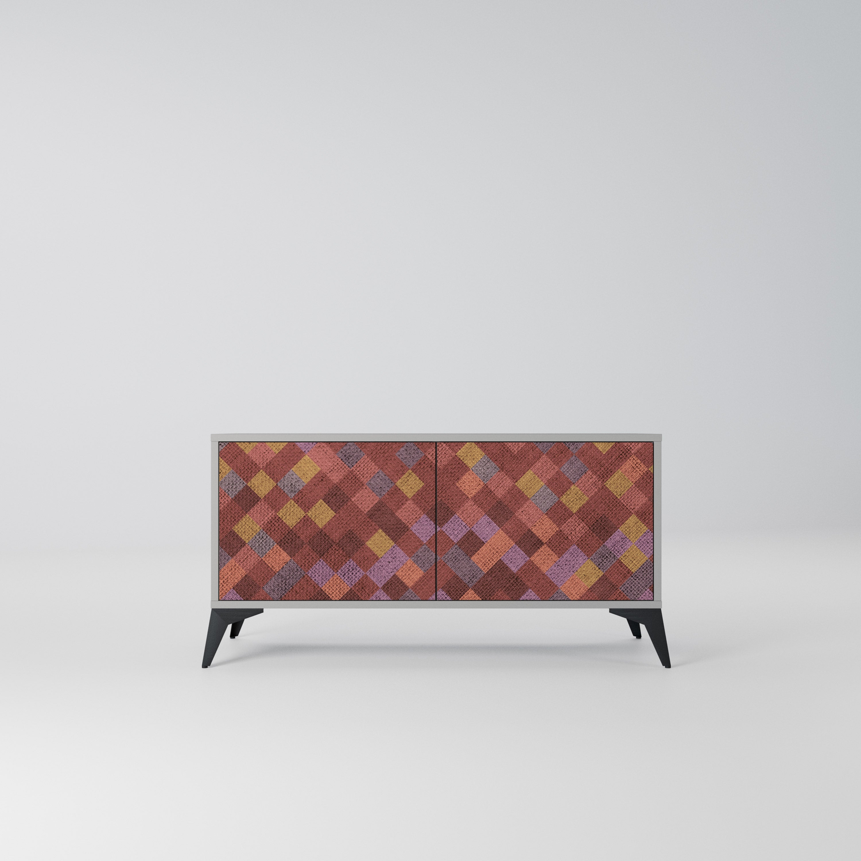 PAINTED SQUARES Kompaktowa szafka RTV 2-drzwiowa