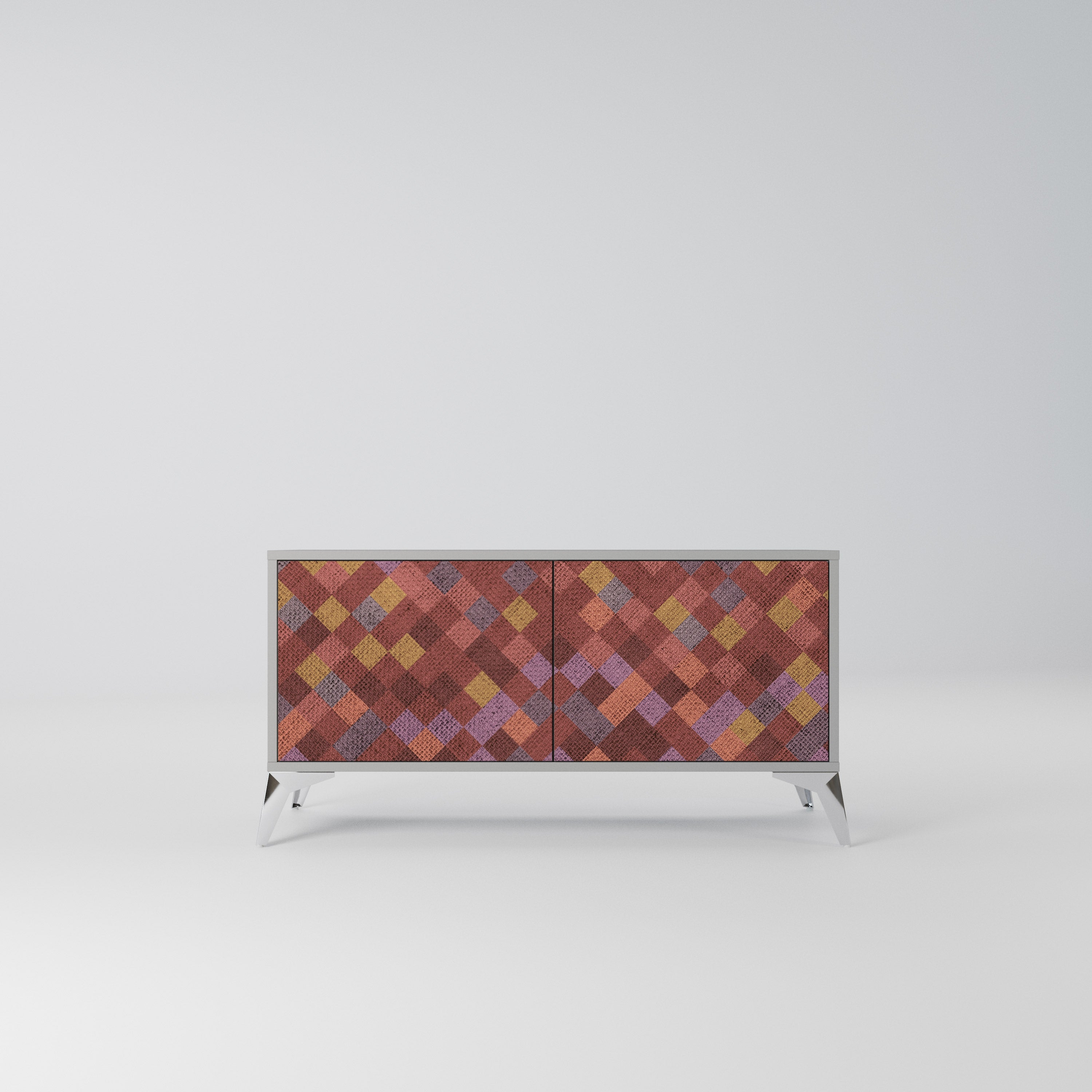 PAINTED SQUARES Kompaktowa szafka RTV 2-drzwiowa