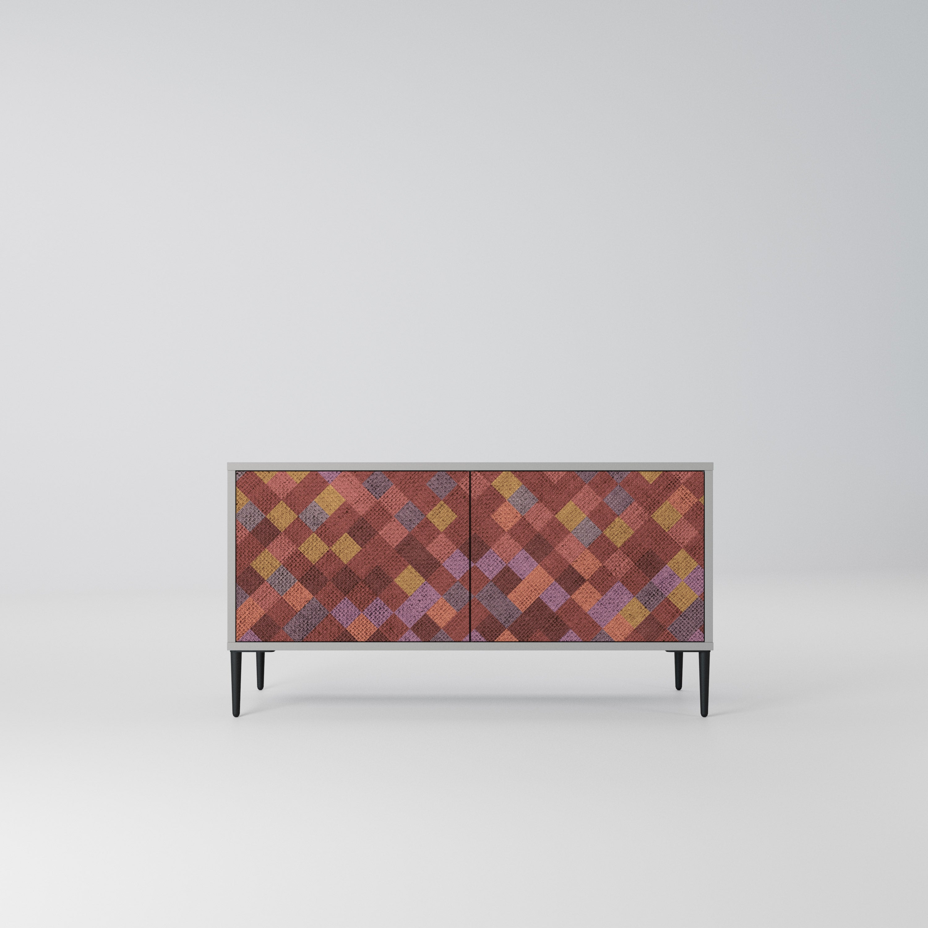 PAINTED SQUARES Kompaktowa szafka RTV 2-drzwiowa
