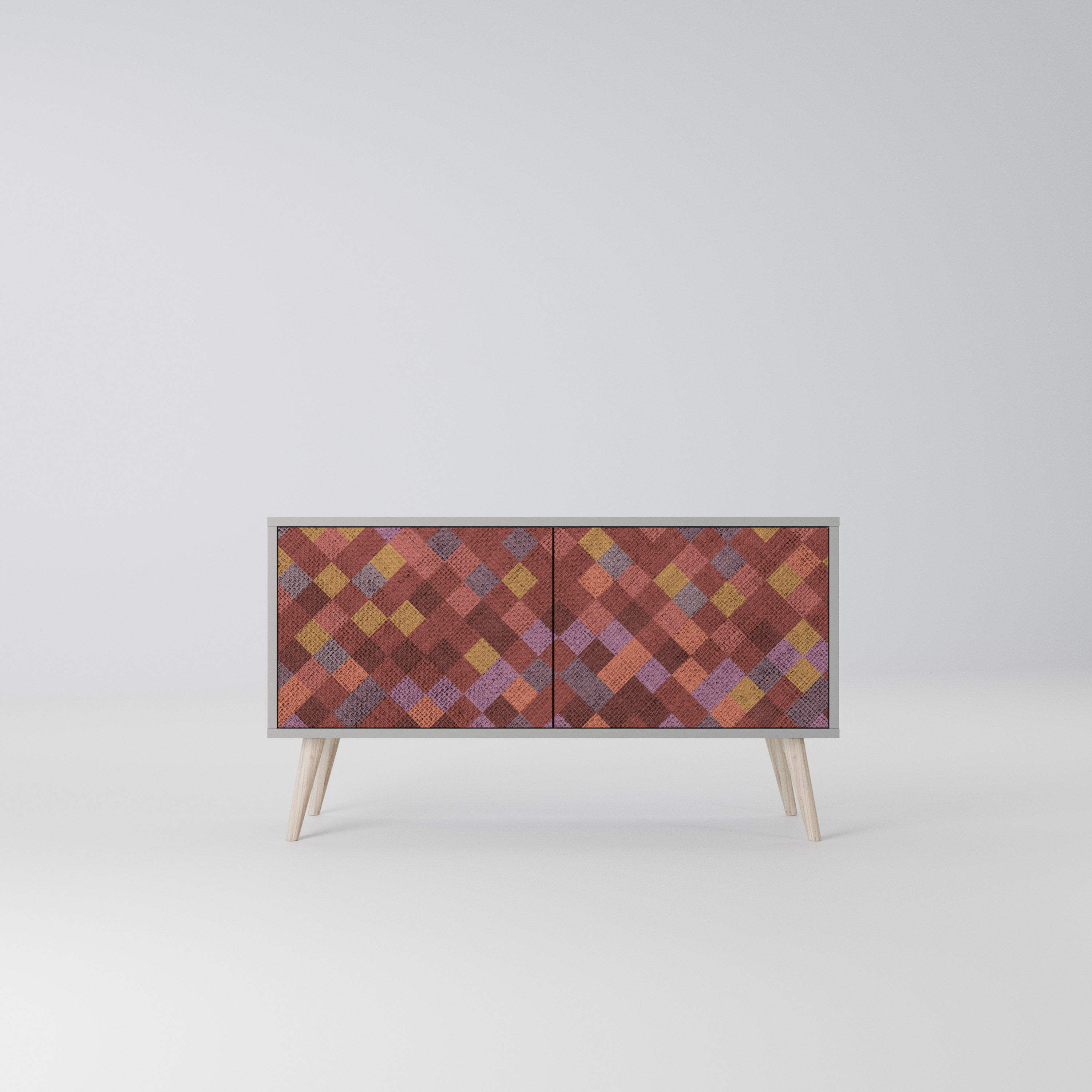 PAINTED SQUARES Kompaktowa szafka RTV 2-drzwiowa