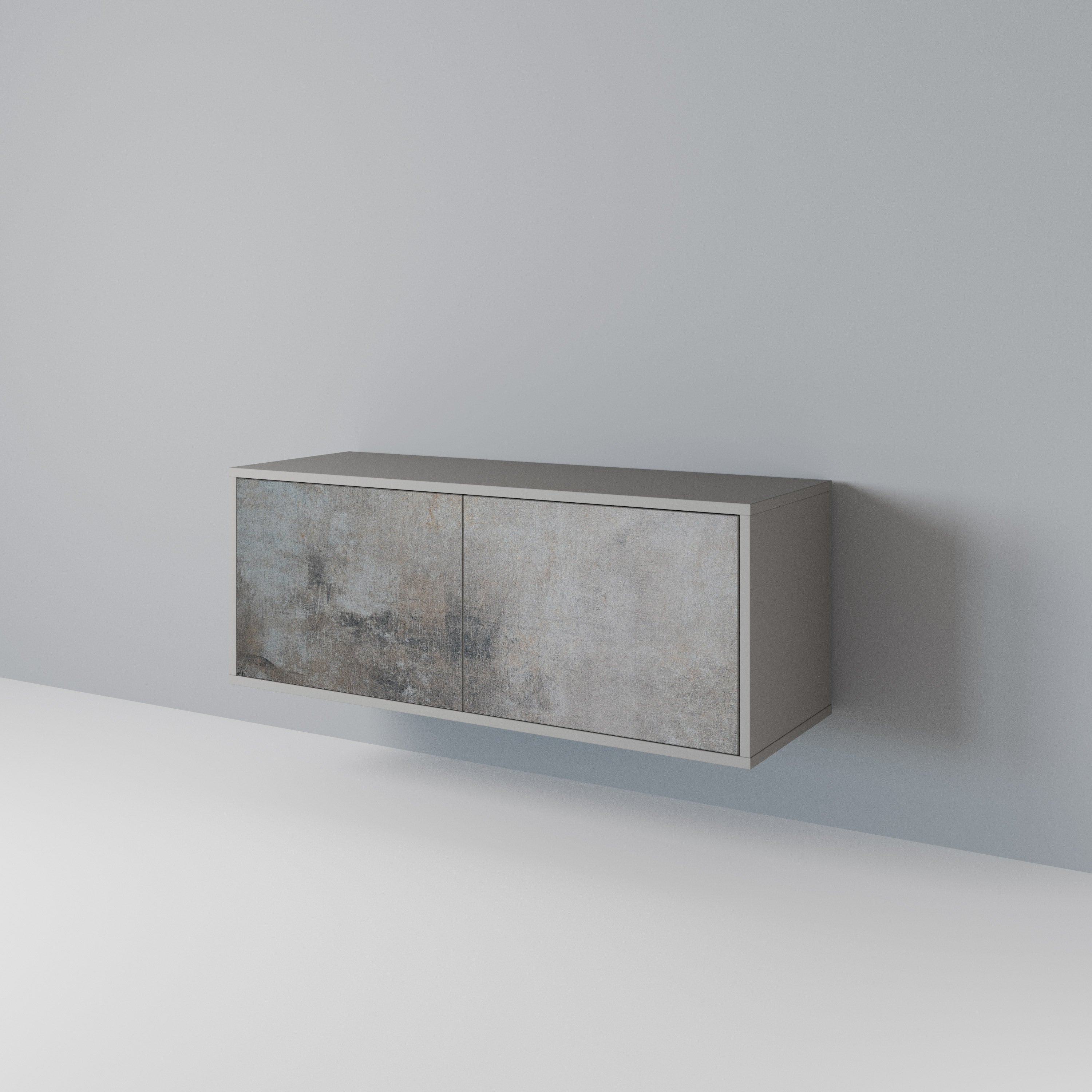 CONCRETE WALL Kompaktowa szafka RTV 2-drzwiowa
