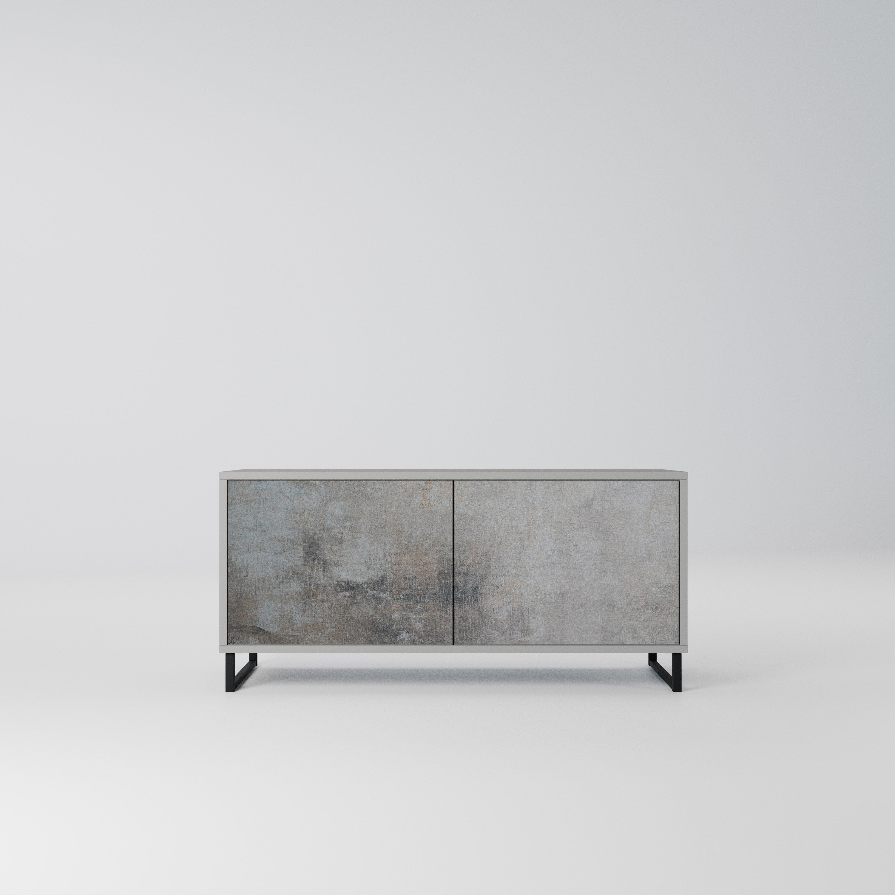 CONCRETE WALL Kompaktowa szafka RTV 2-drzwiowa