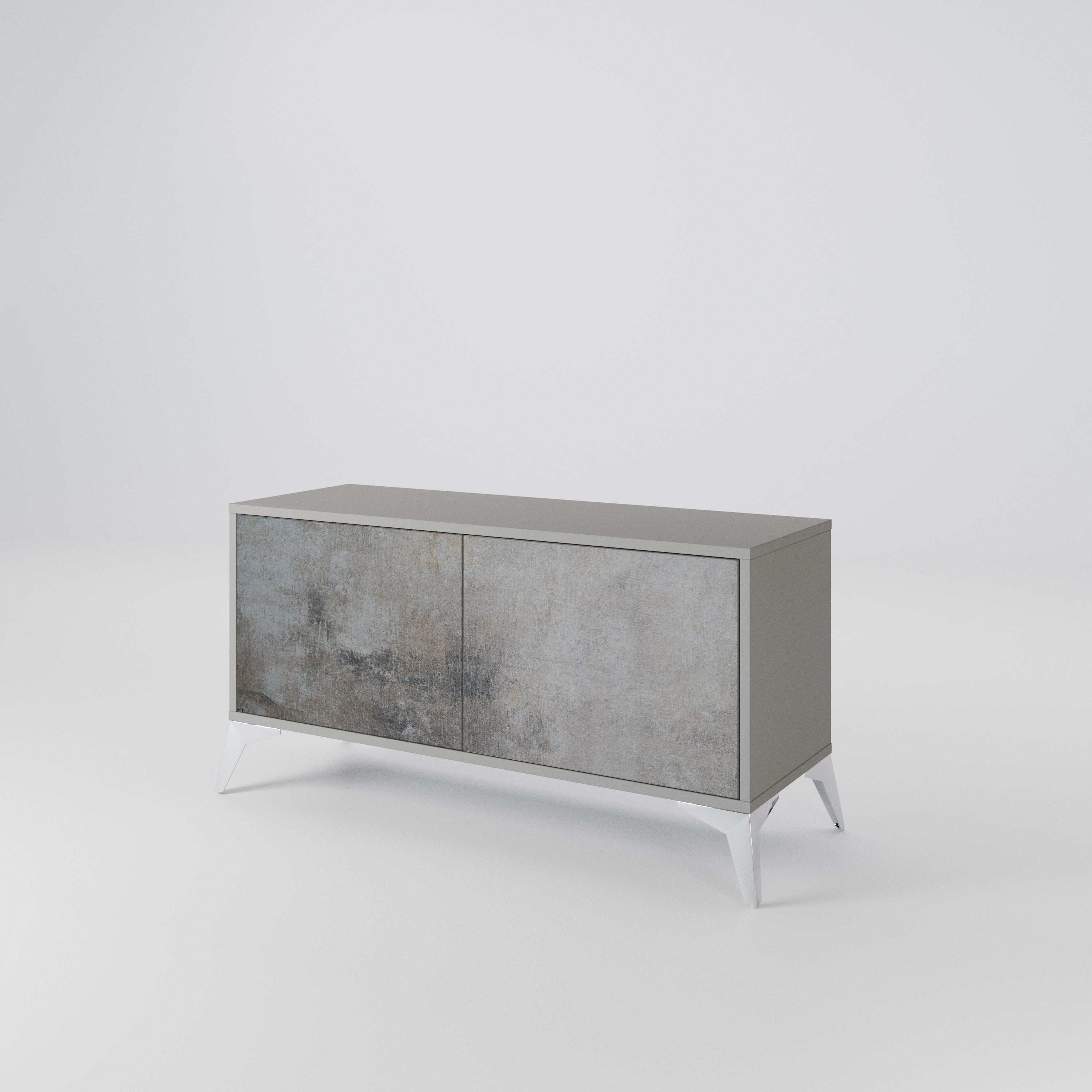 CONCRETE WALL Kompaktowa szafka RTV 2-drzwiowa