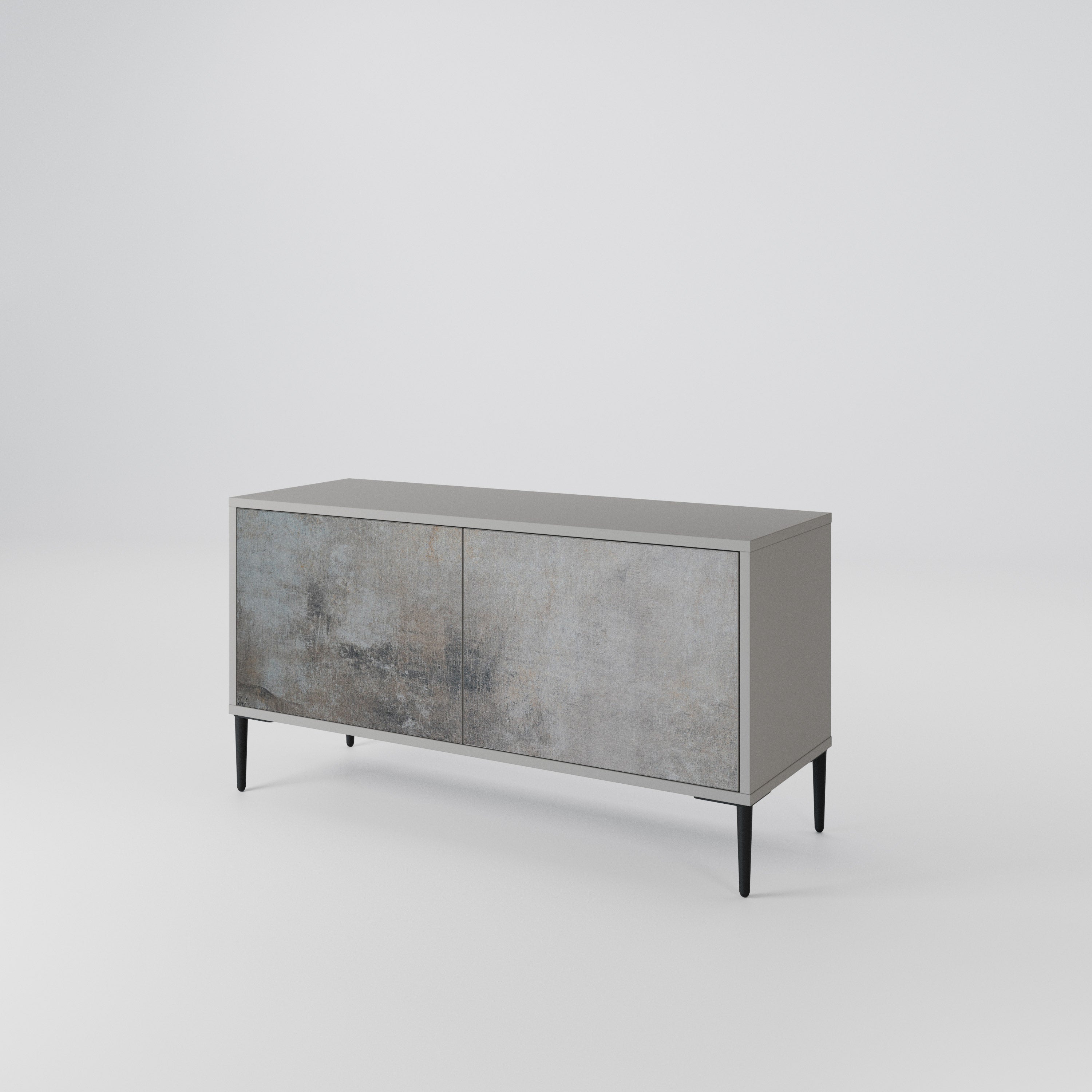 CONCRETE WALL Kompaktowa szafka RTV 2-drzwiowa