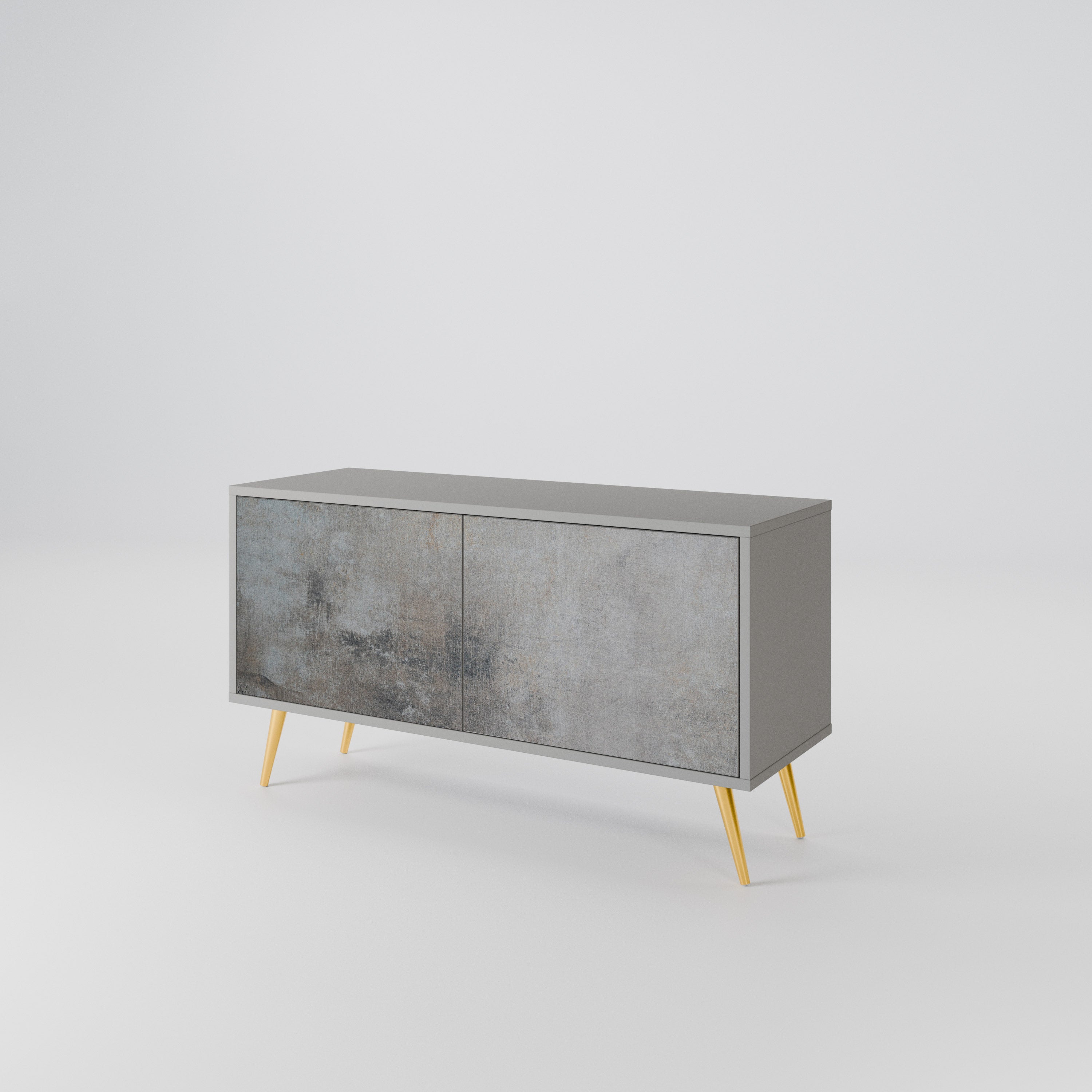 CONCRETE WALL Kompaktowa szafka RTV 2-drzwiowa