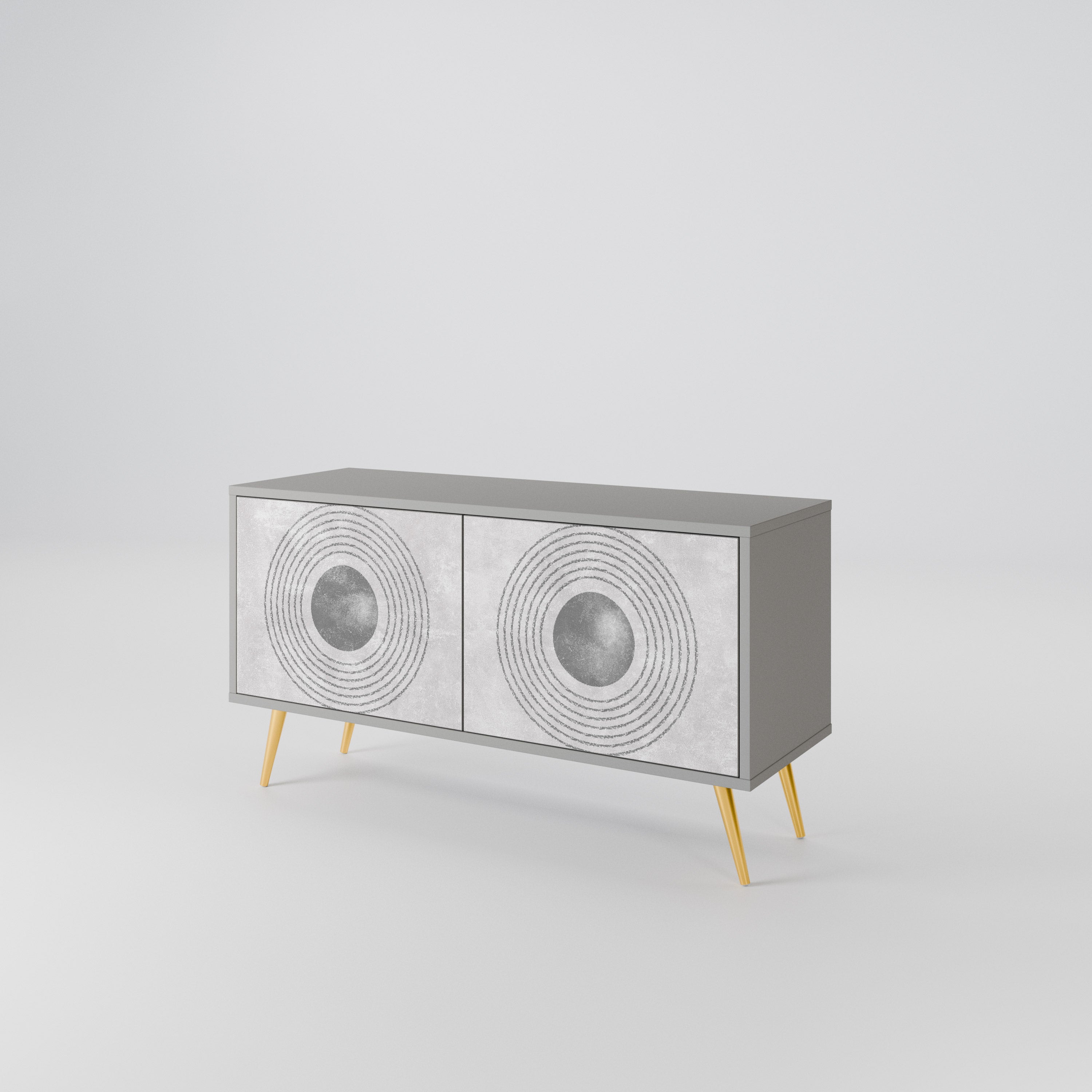 SOLID CIRCLES Kompaktowa szafka RTV 2-drzwiowa