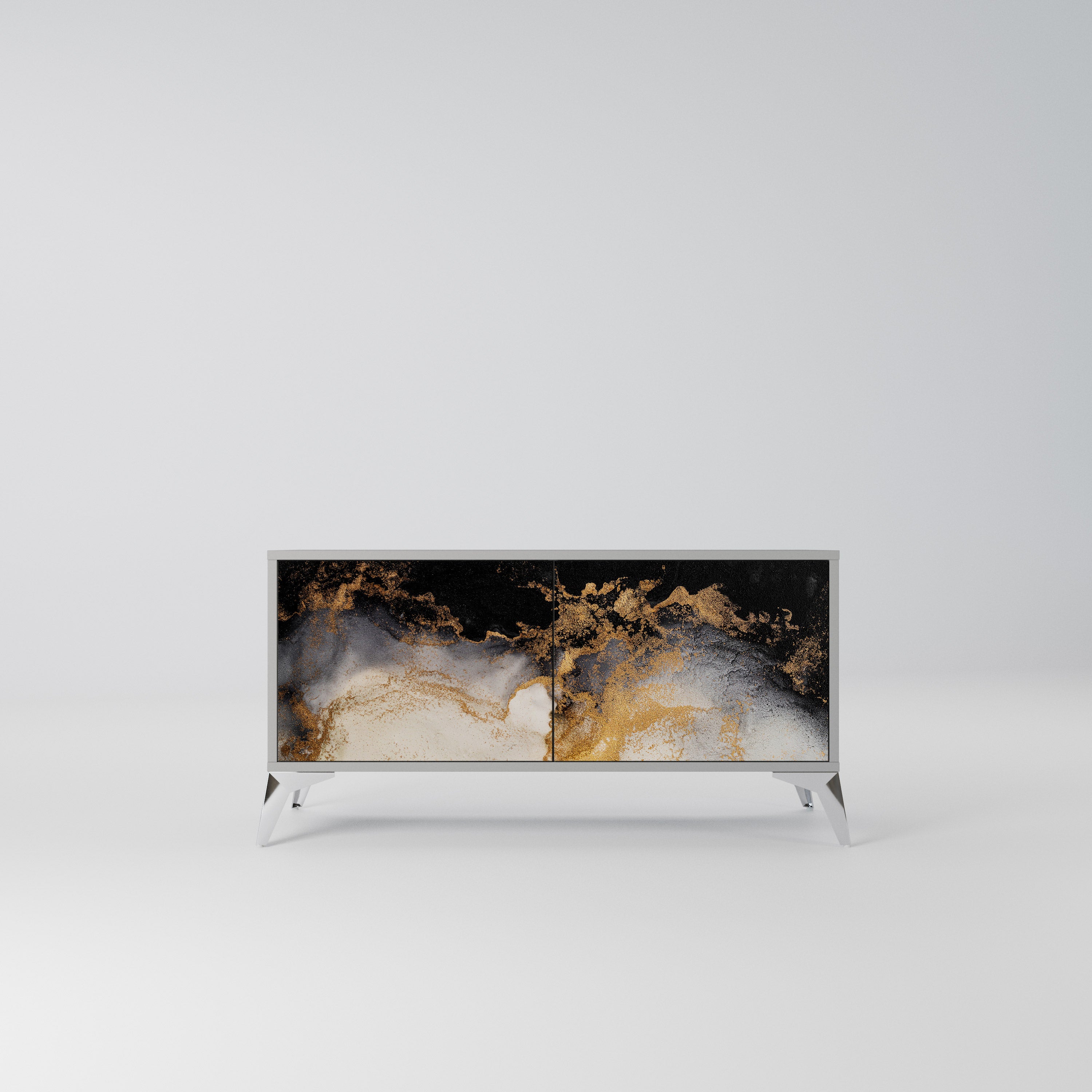 MARBLE OF TOMMORROW Kompaktowa szafka RTV 2-drzwiowa