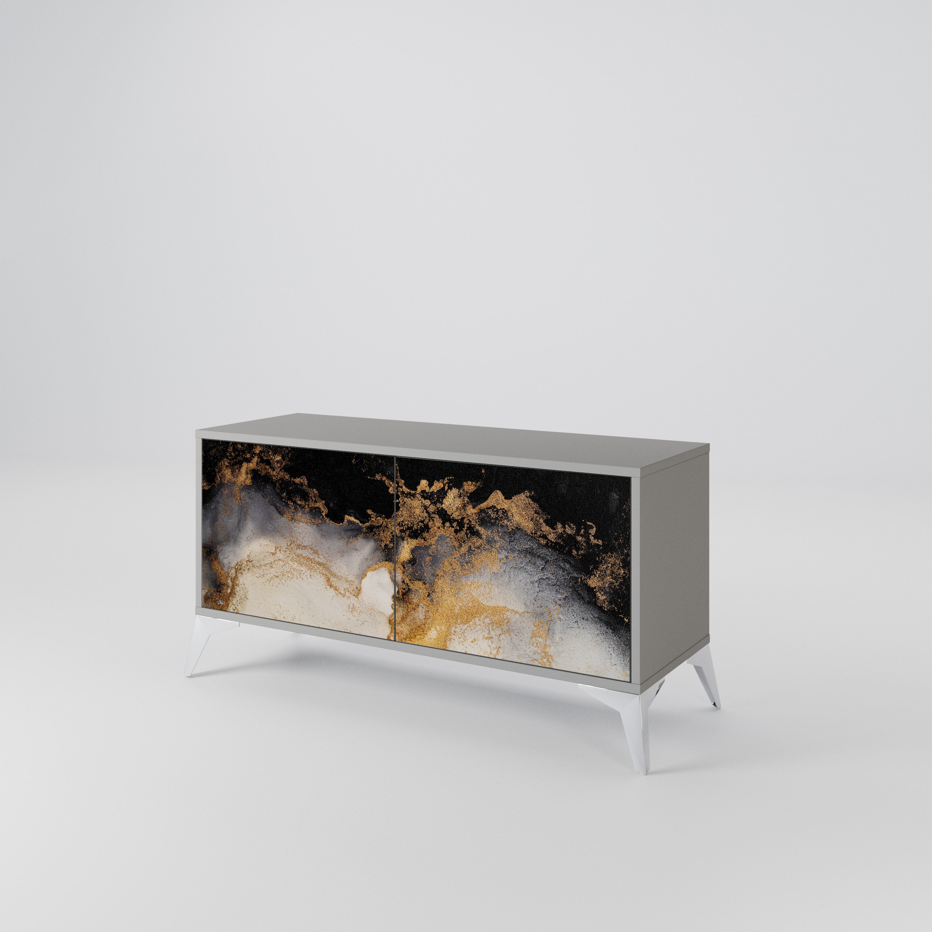 MARBLE OF TOMMORROW Kompaktowa szafka RTV 2-drzwiowa