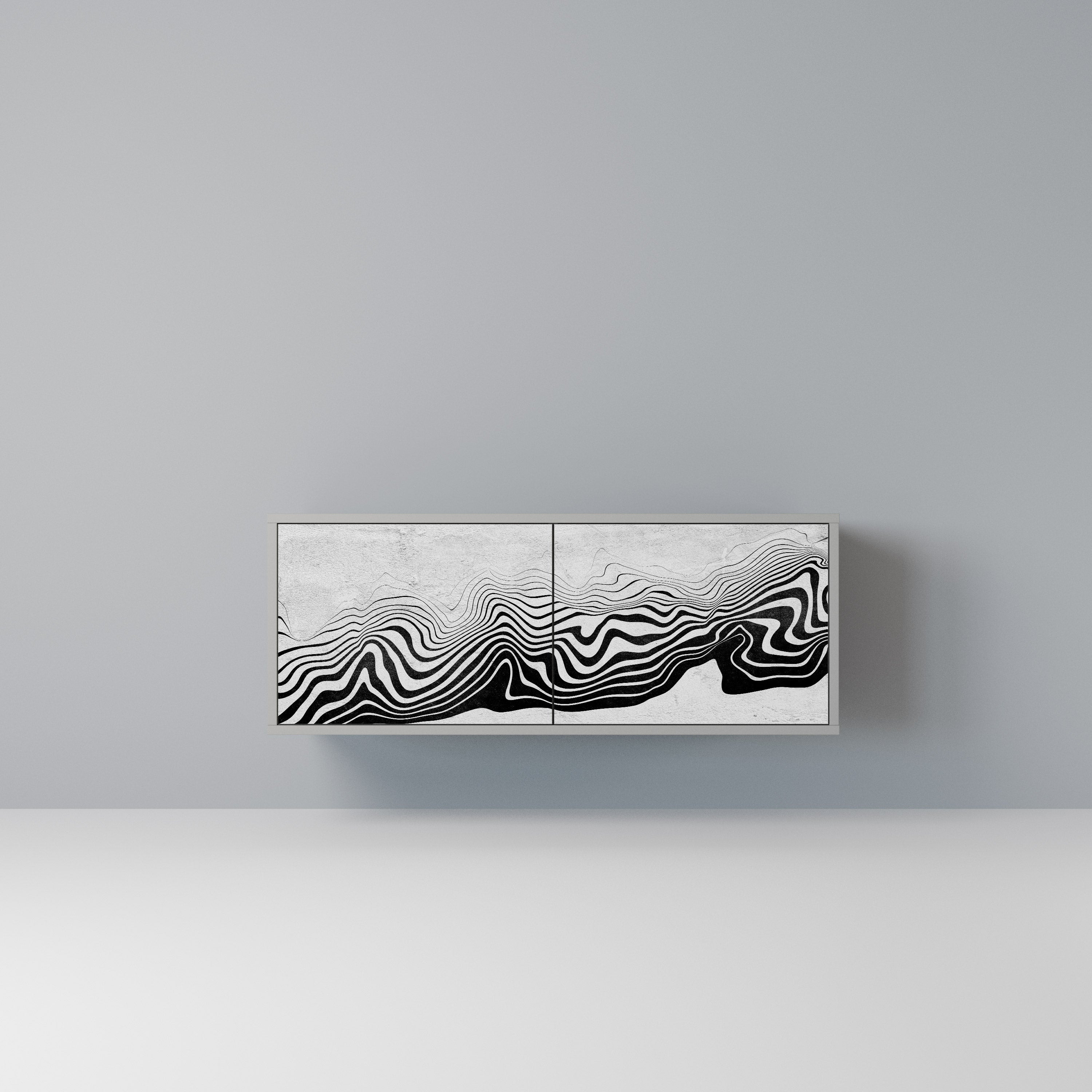 MONOCHROME MIRAGE Kompaktowa szafka RTV 2-drzwiowa