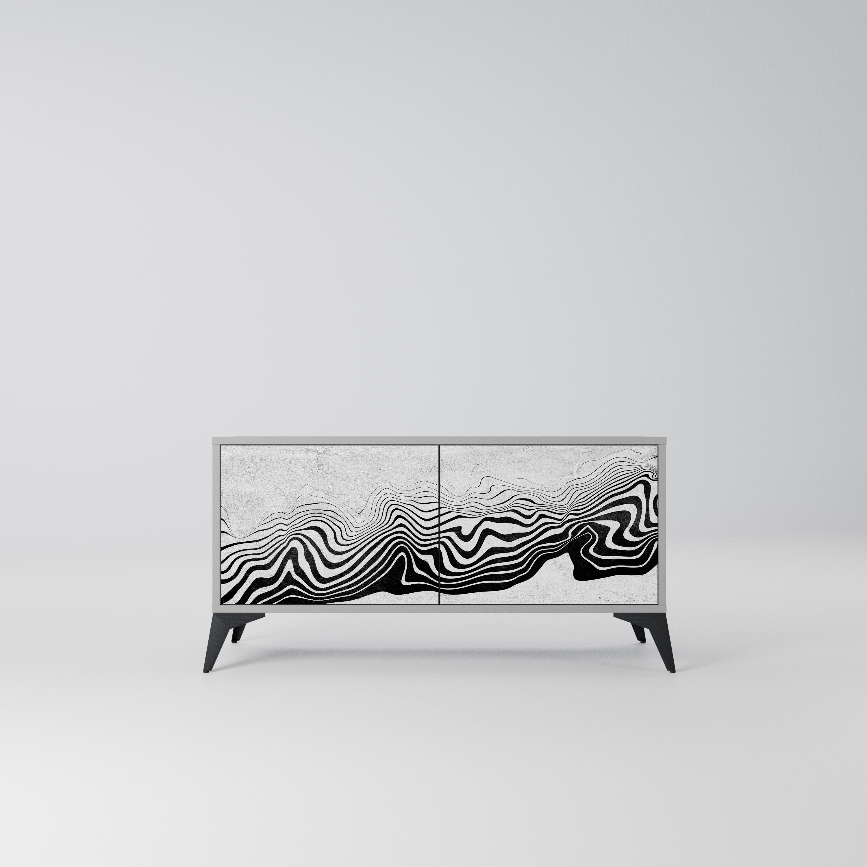 MONOCHROME MIRAGE Kompaktowa szafka RTV 2-drzwiowa