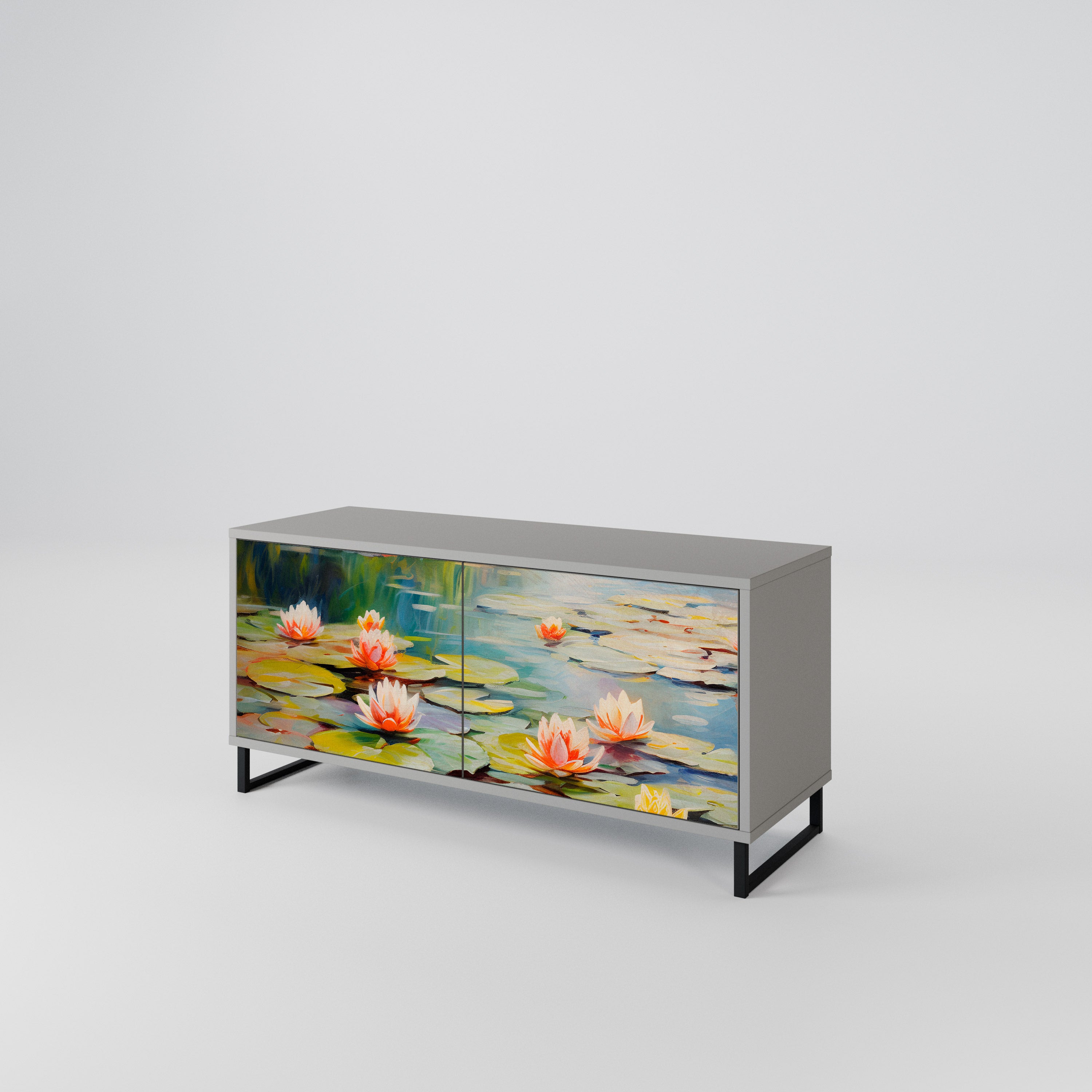 BLOOMING WATERS Kompaktowa szafka RTV 2-drzwiowa