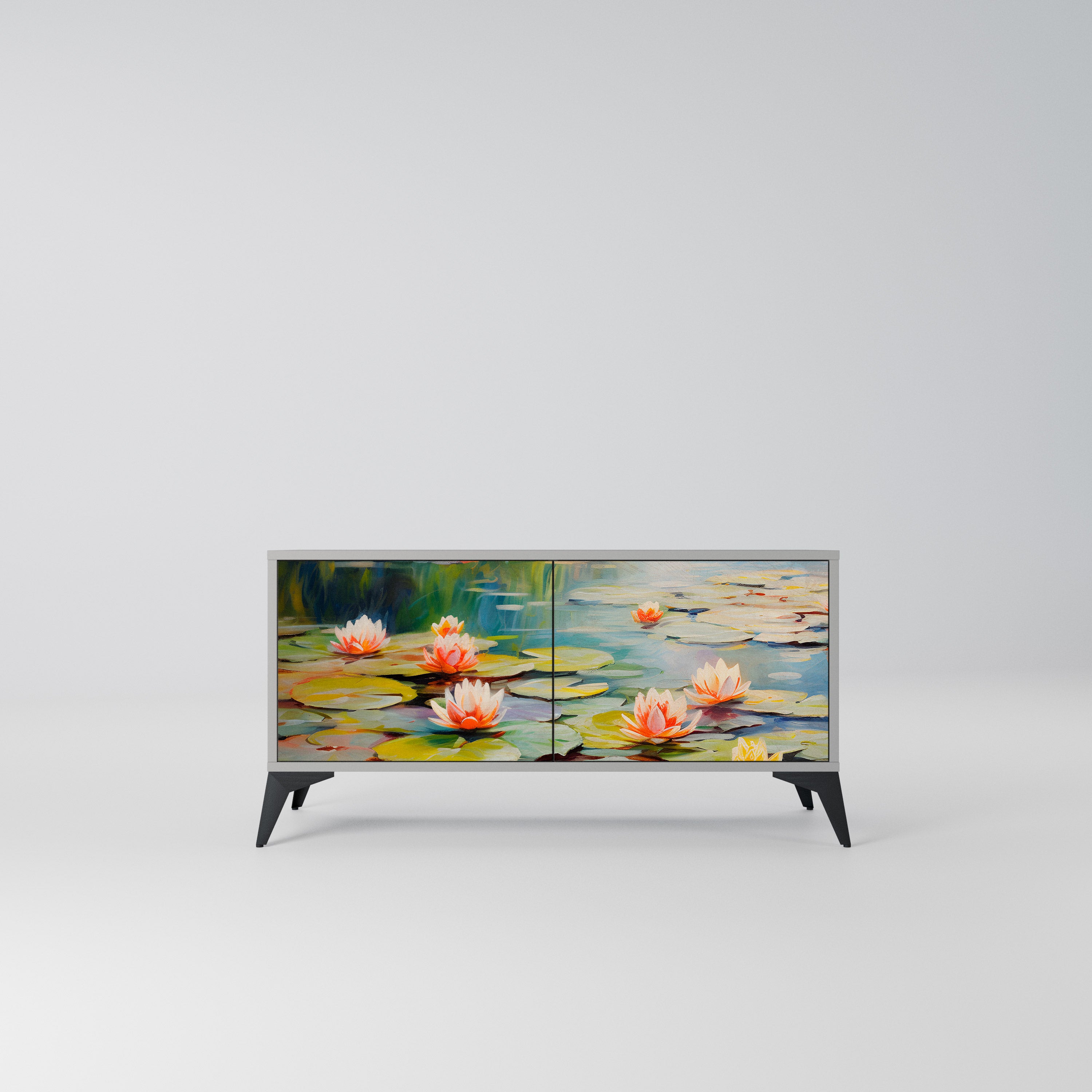 BLOOMING WATERS Kompaktowa szafka RTV 2-drzwiowa