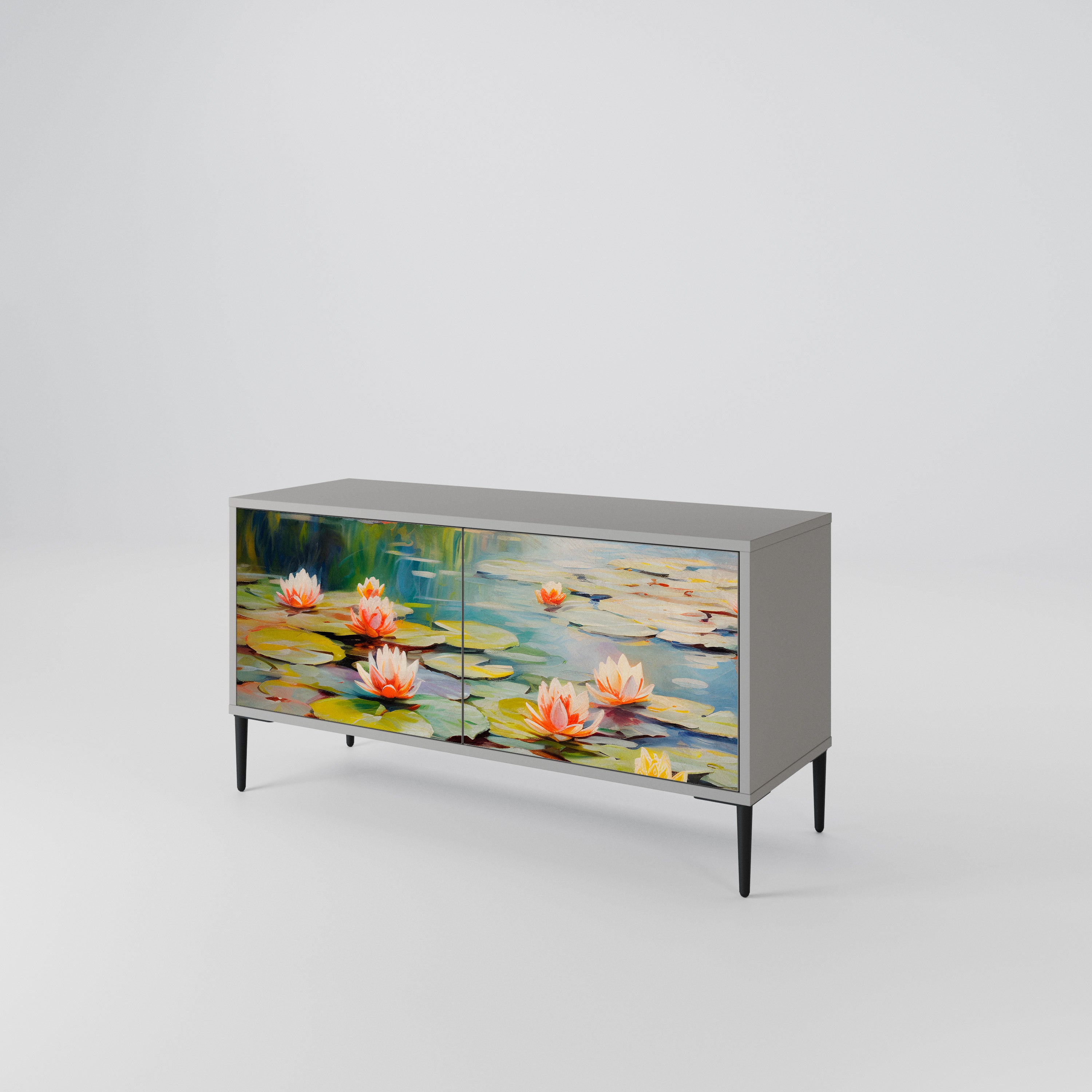 BLOOMING WATERS Kompaktowa szafka RTV 2-drzwiowa