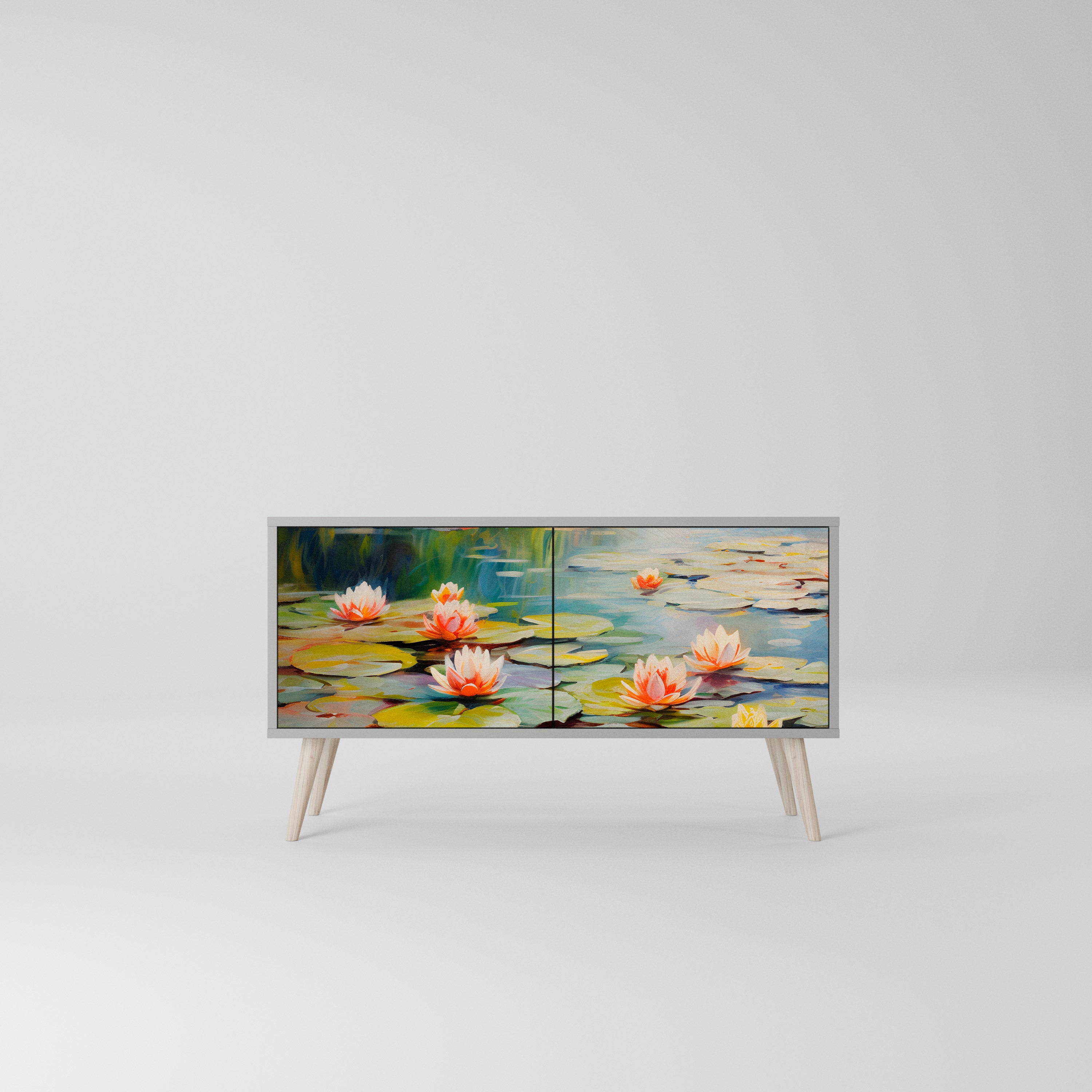 BLOOMING WATERS Kompaktowa szafka RTV 2-drzwiowa