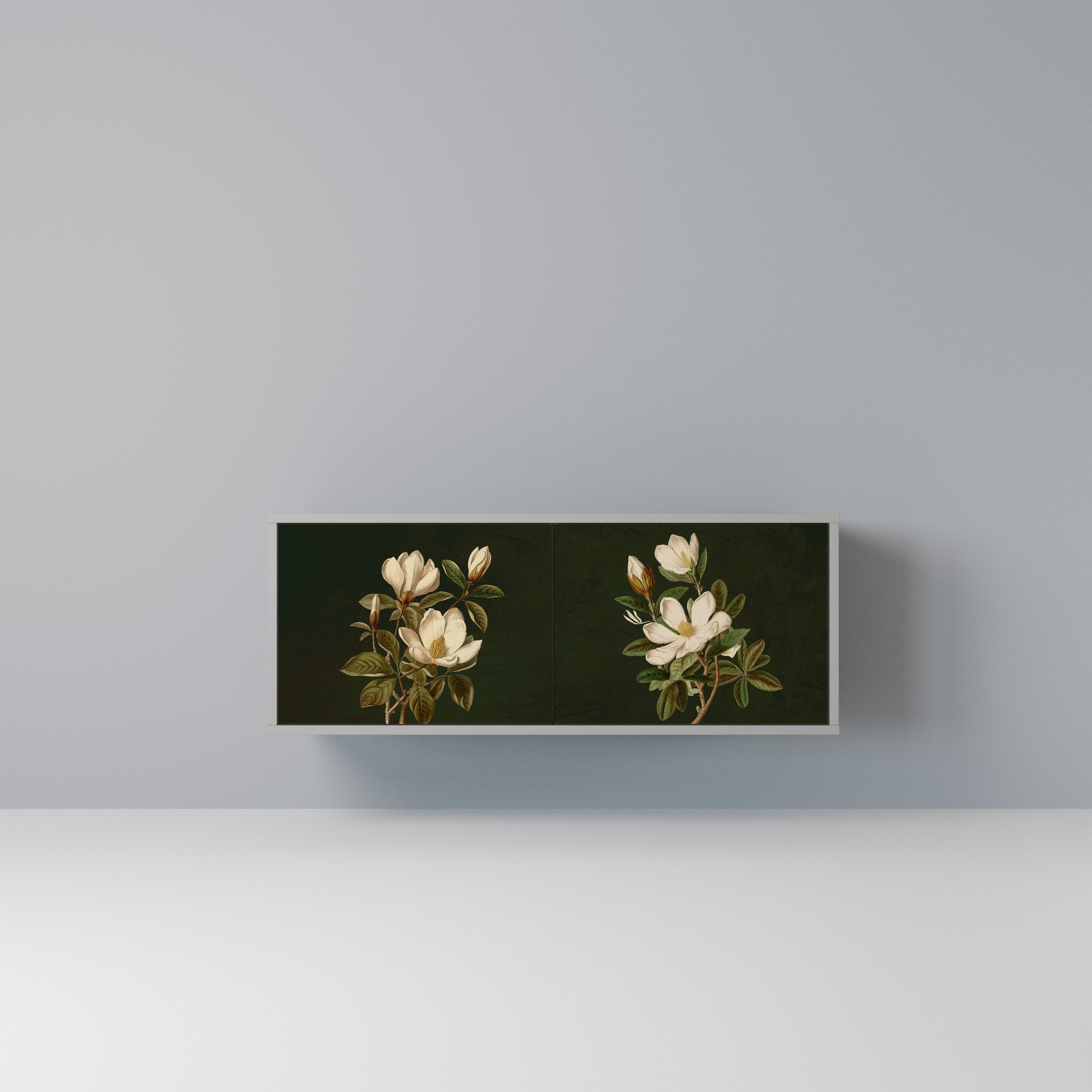 FLORAL NOIR Kompaktowa szafka RTV 2-drzwiowa