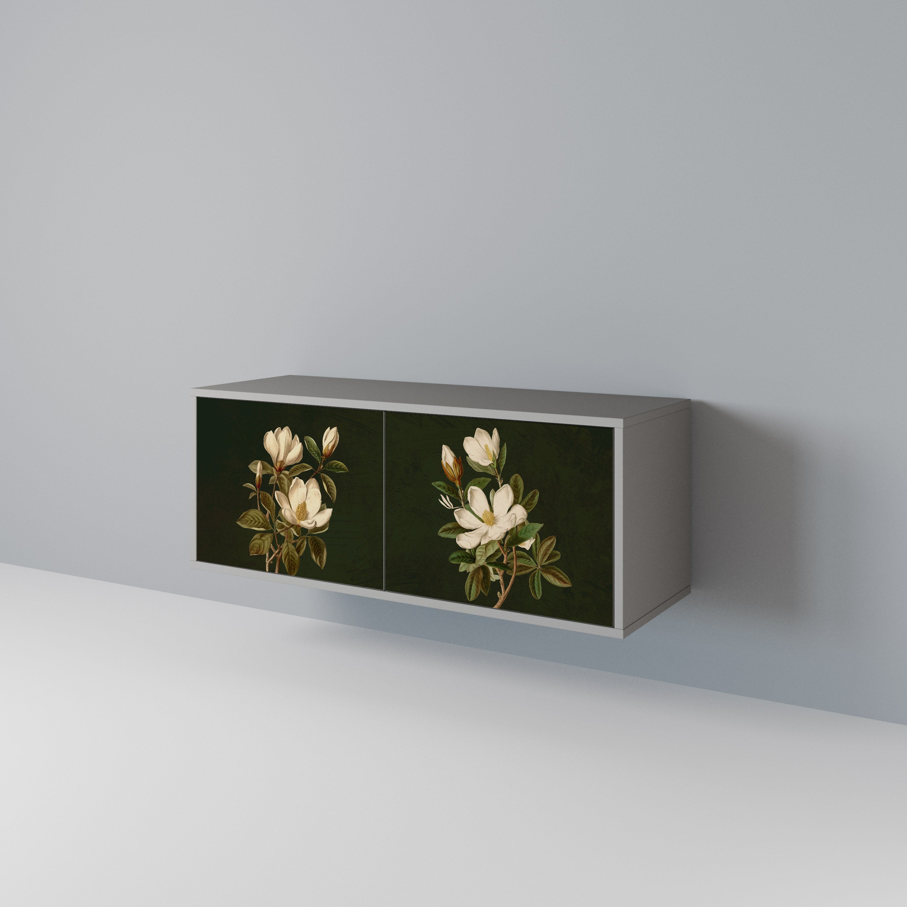 FLORAL NOIR Kompaktowa szafka RTV 2-drzwiowa