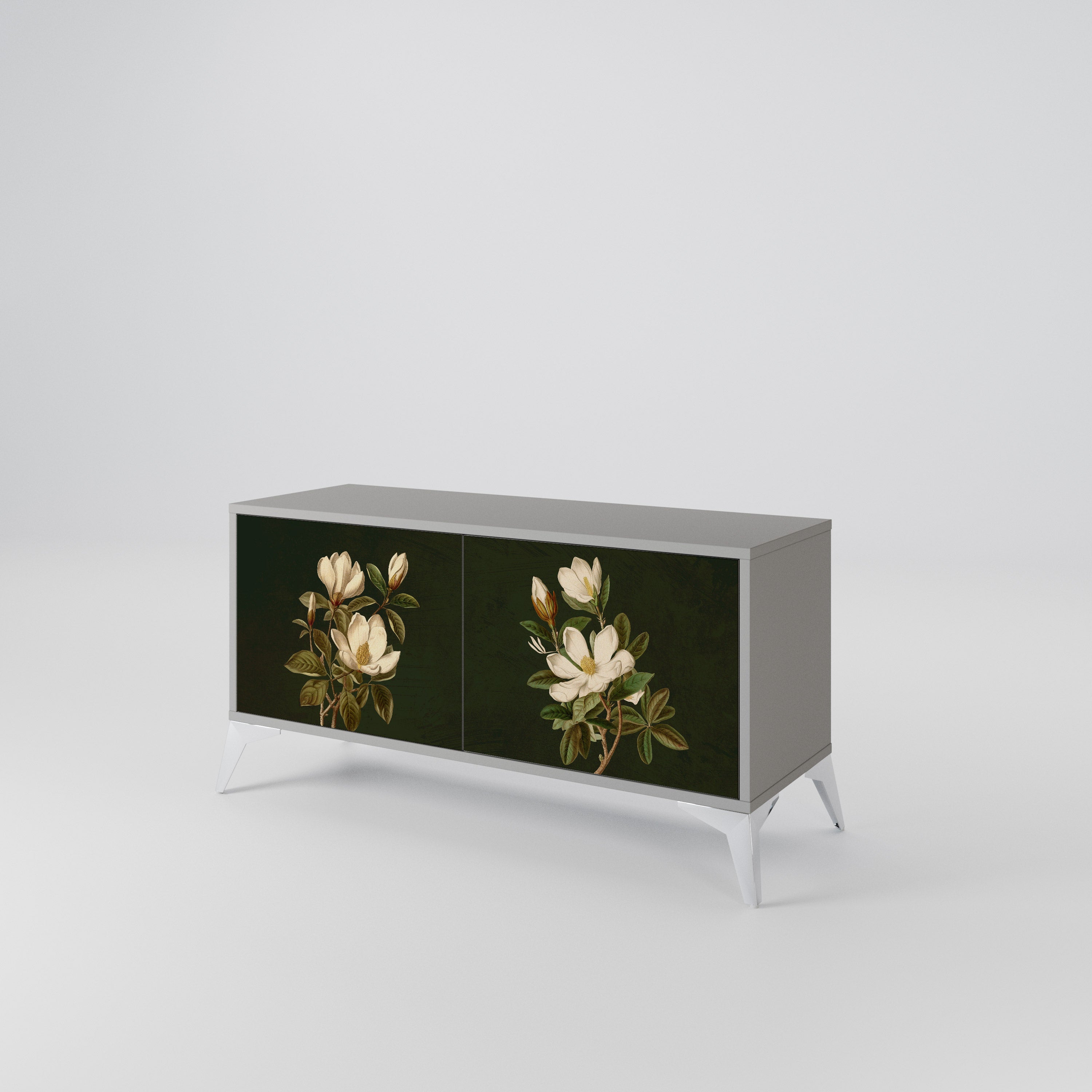 FLORAL NOIR Kompaktowa szafka RTV 2-drzwiowa